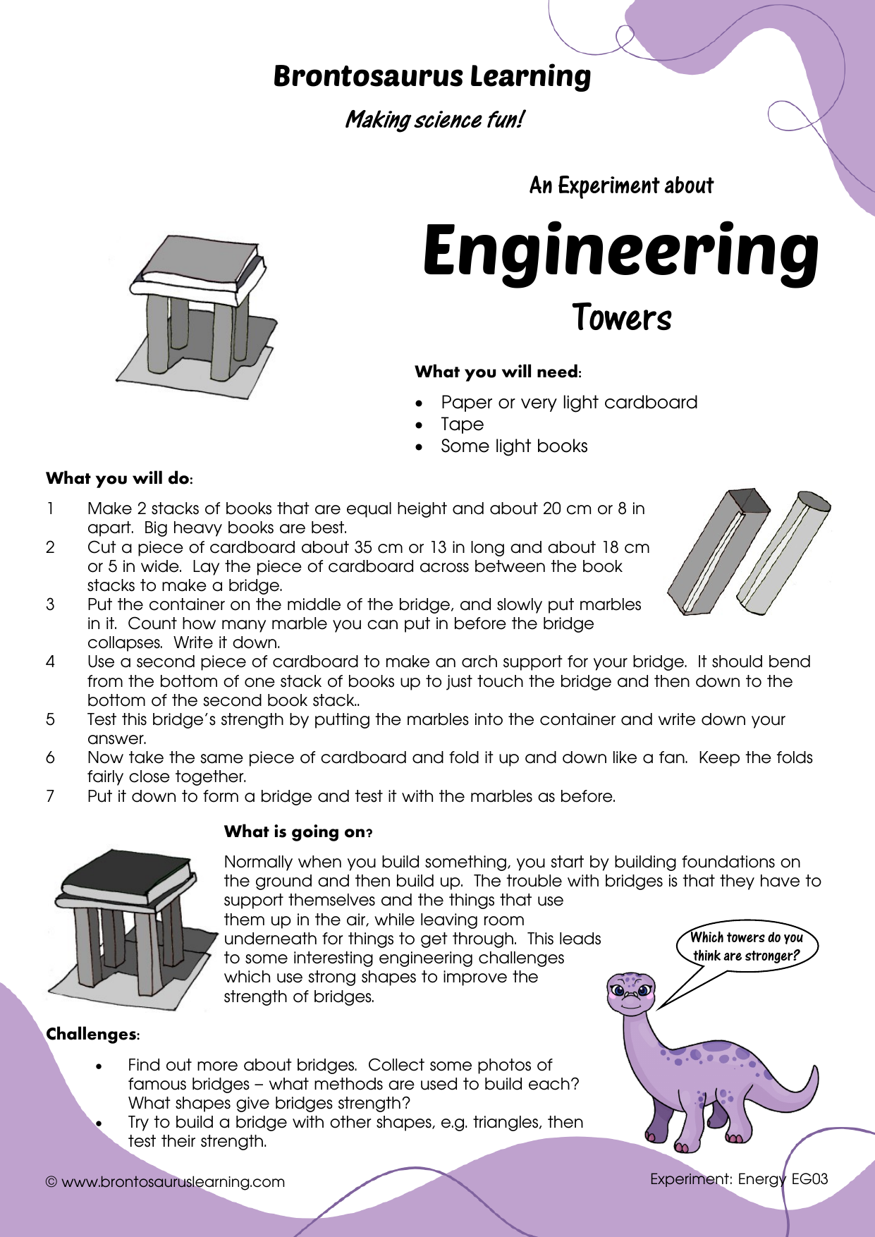 Engineering Experiment EG03: Towers of Power 2 Student resource page preview for Engineering Experiment: Towers of Power