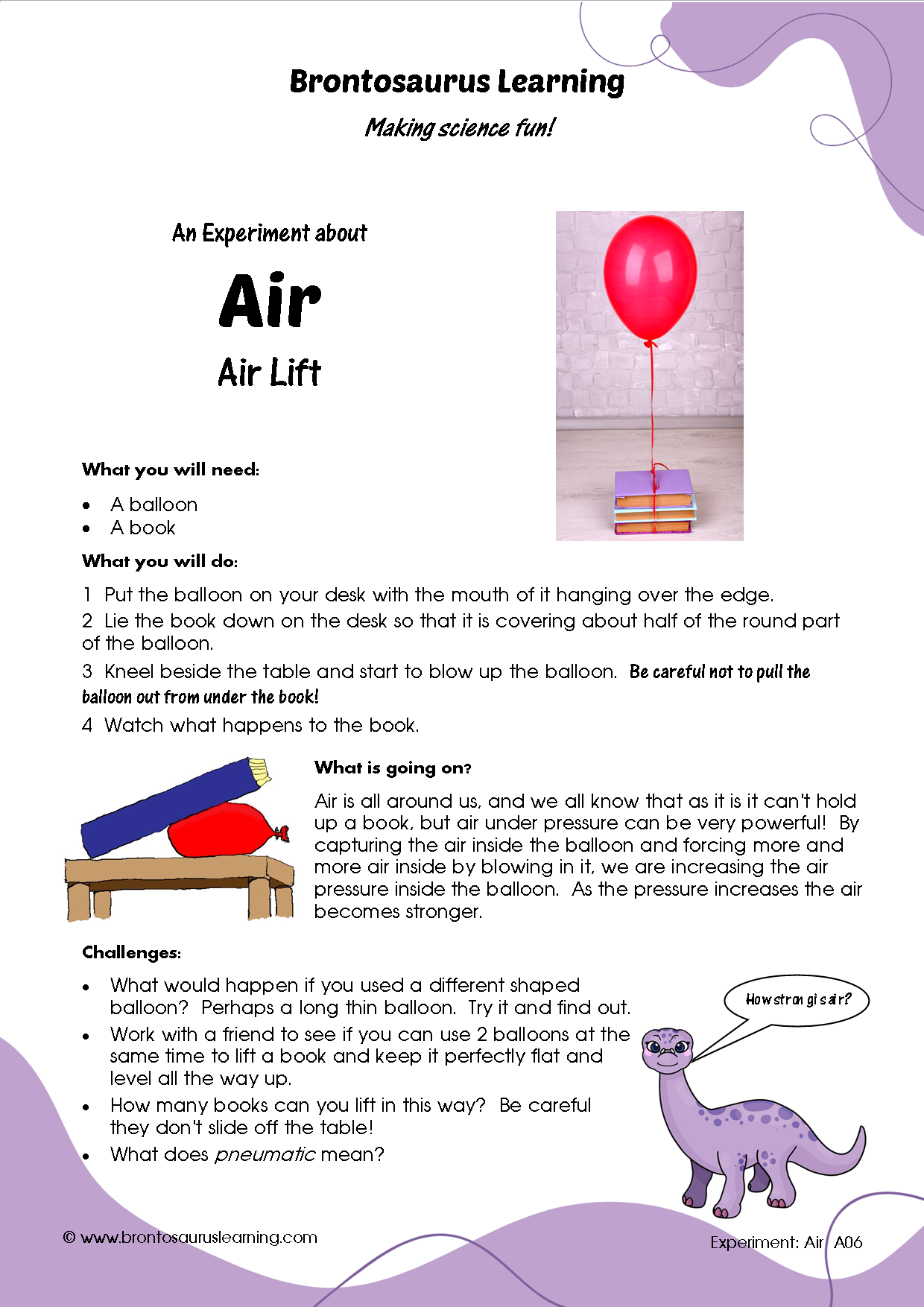 Air Experiment Bundle 1 6 Air Experiment: Air Lift