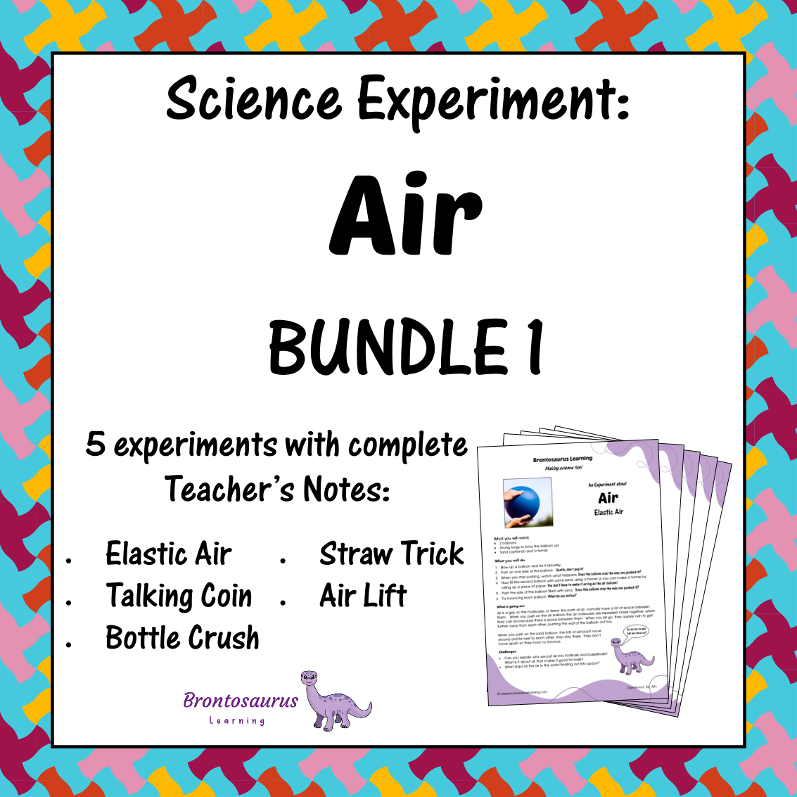 Air Experiments 2 Cover preview for Air Experiment Bundle 1, a printable science experiment bundle.