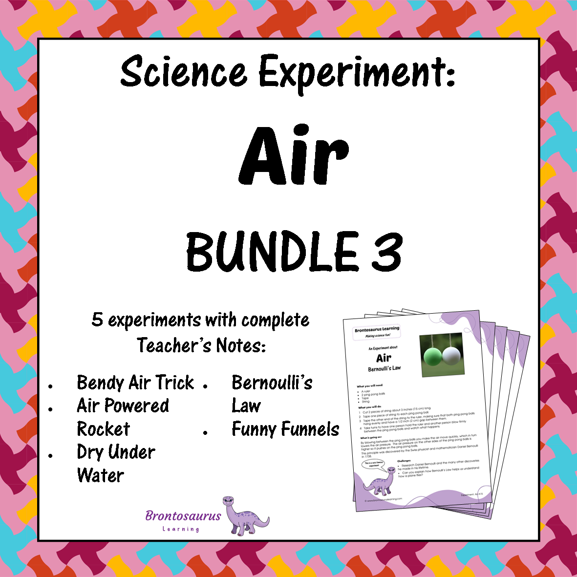 Cover preview for Air Experiment Bundle 3, a printable science experiment bundle.