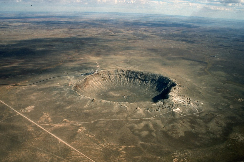 Photo of an asteroid crater for an space themed handwriting lesson - classroom resource preview