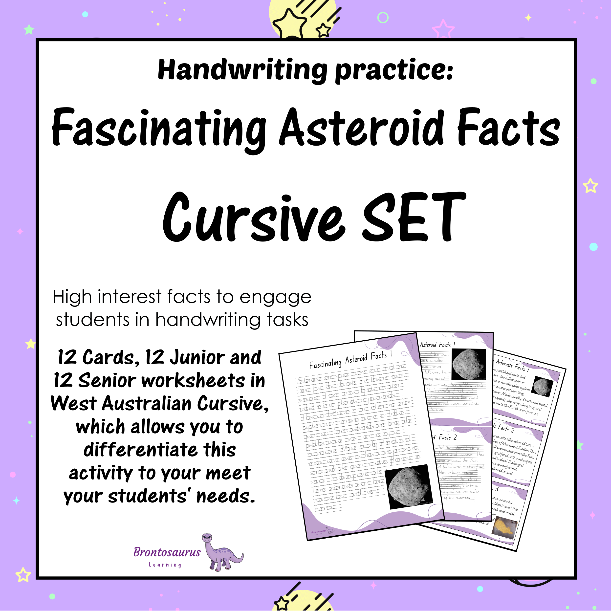 Western Australia Space 10 ASTEROIDS Cursive Set cover image