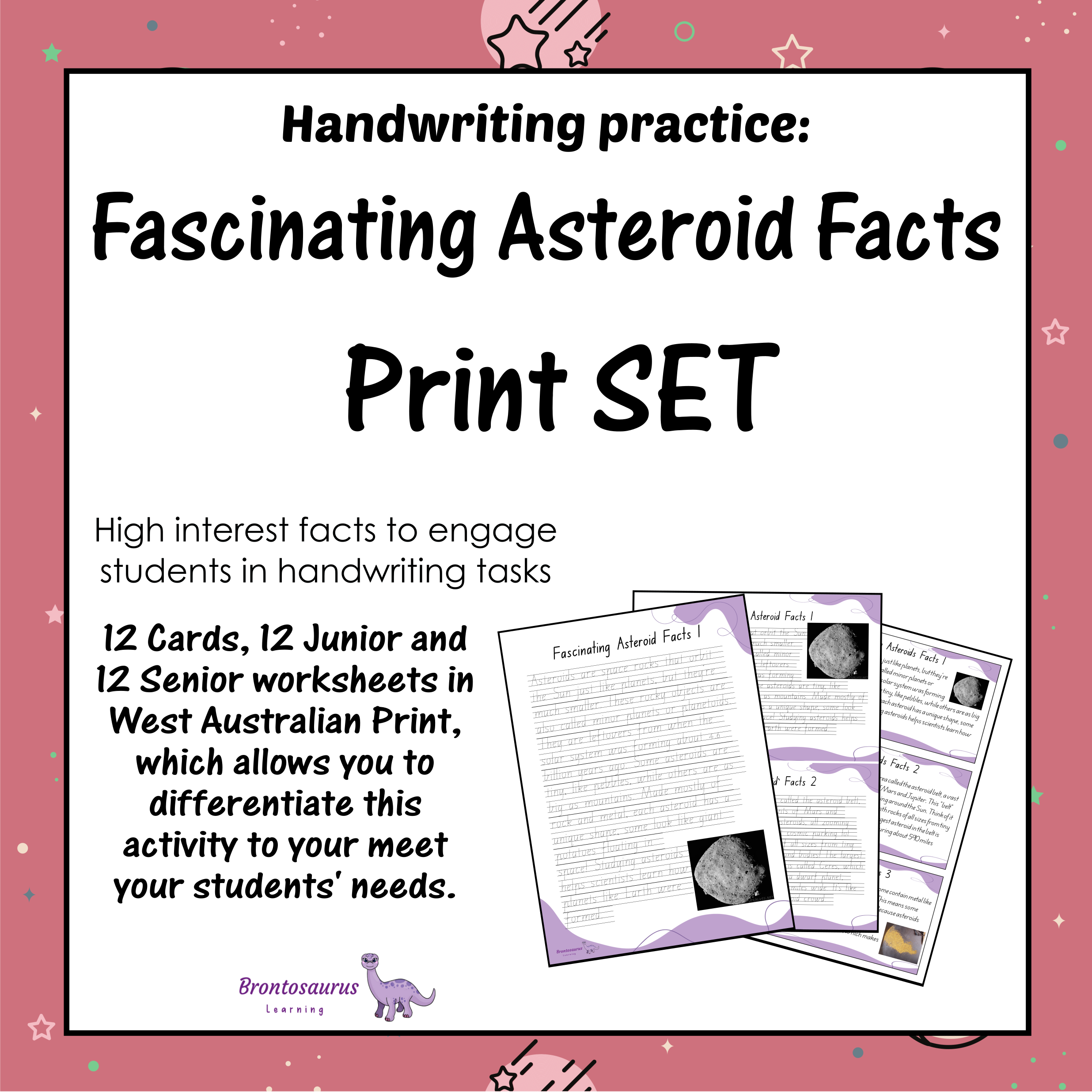 Western Australia Space 8 ASTEROIDS Print Set cover image