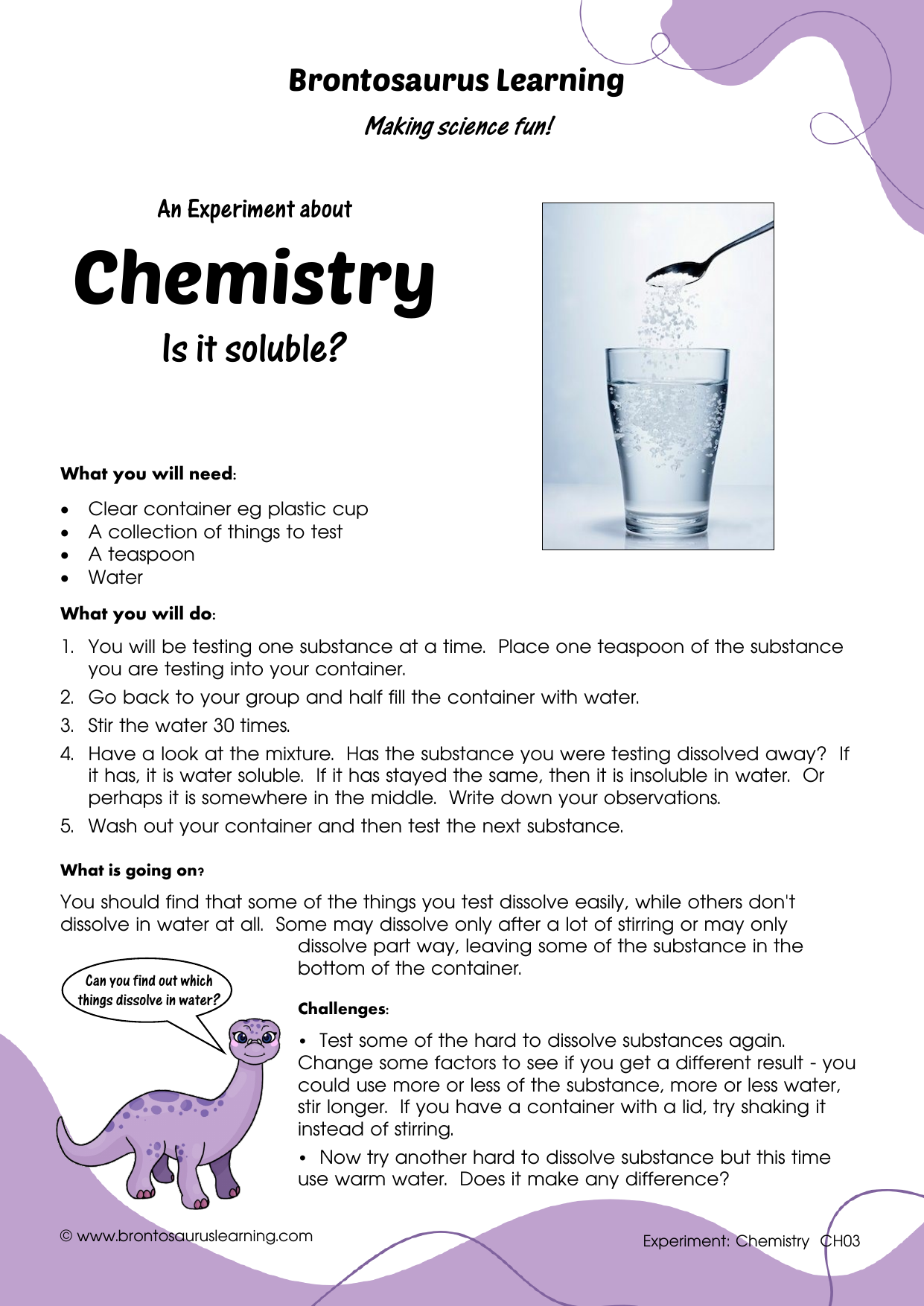 draft 4 Chemistry Experiment: Is it Soluble?