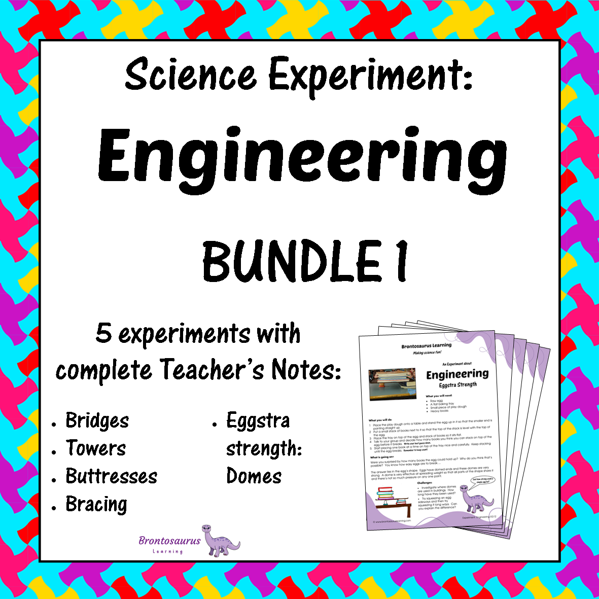 Cover preview for Engineering Experiment Bundle 1, a printable science experiment bundle.