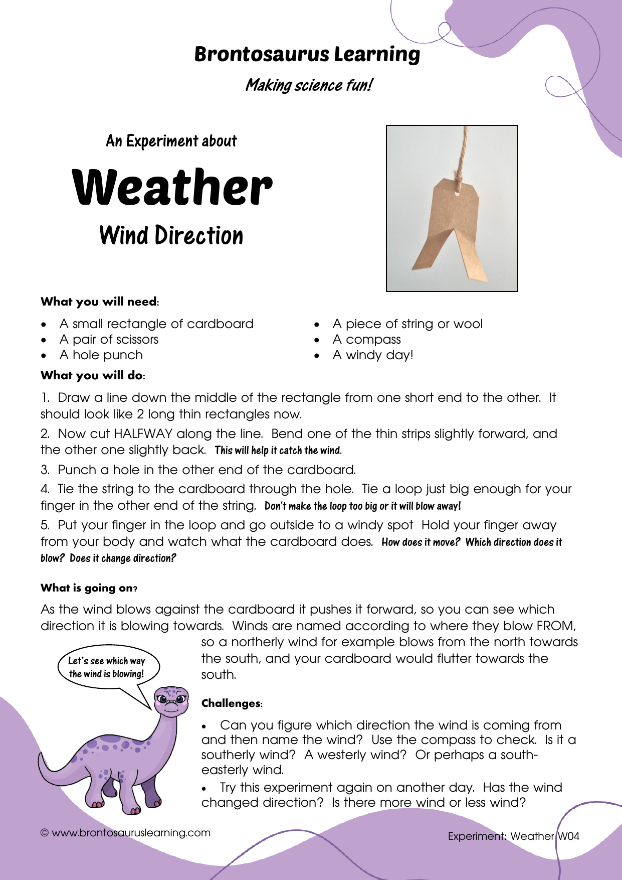 Student resource page preview for Weather Experiment: Freezing and Melting
