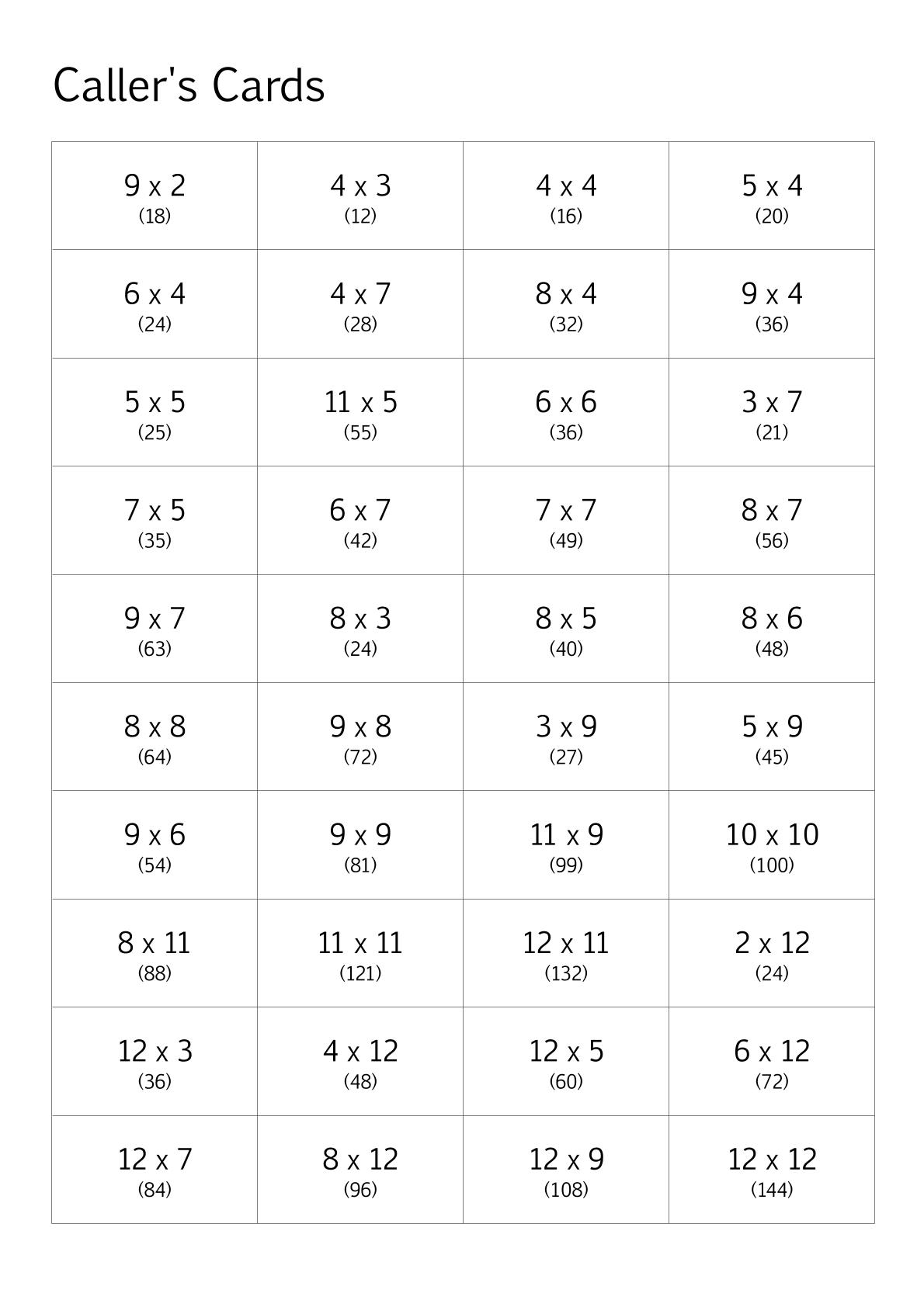 Additional resource page preview for Monster Times Tables Bingo