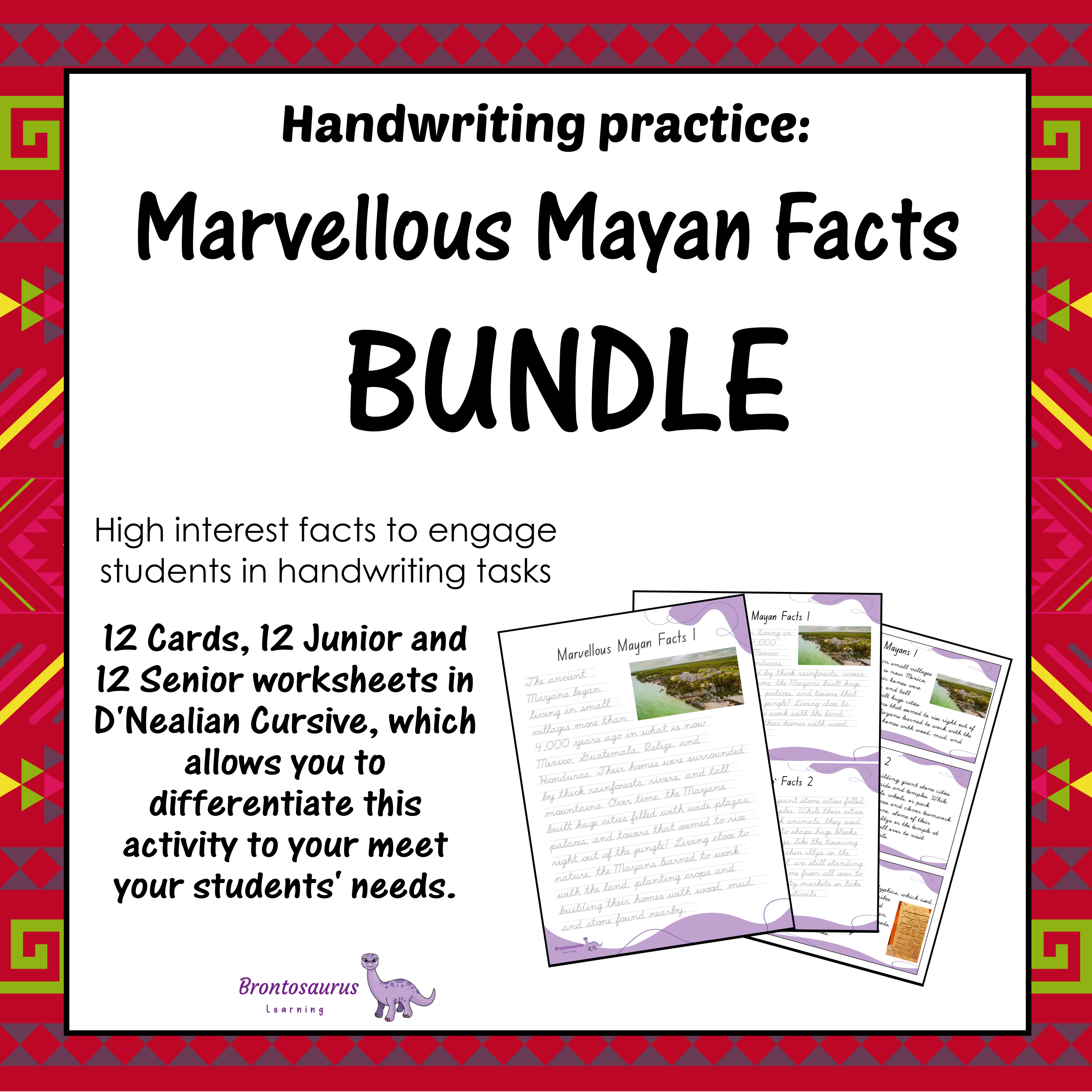 Marvellous Mayan Facts Cursive Set - DN cover image