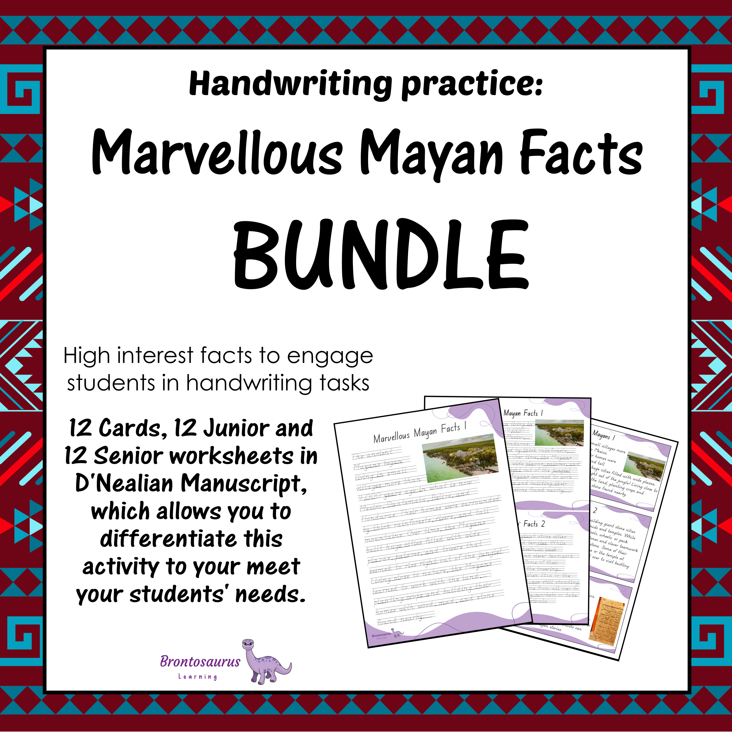 Marvellous Mayan Facts Print Set - DN cover image
