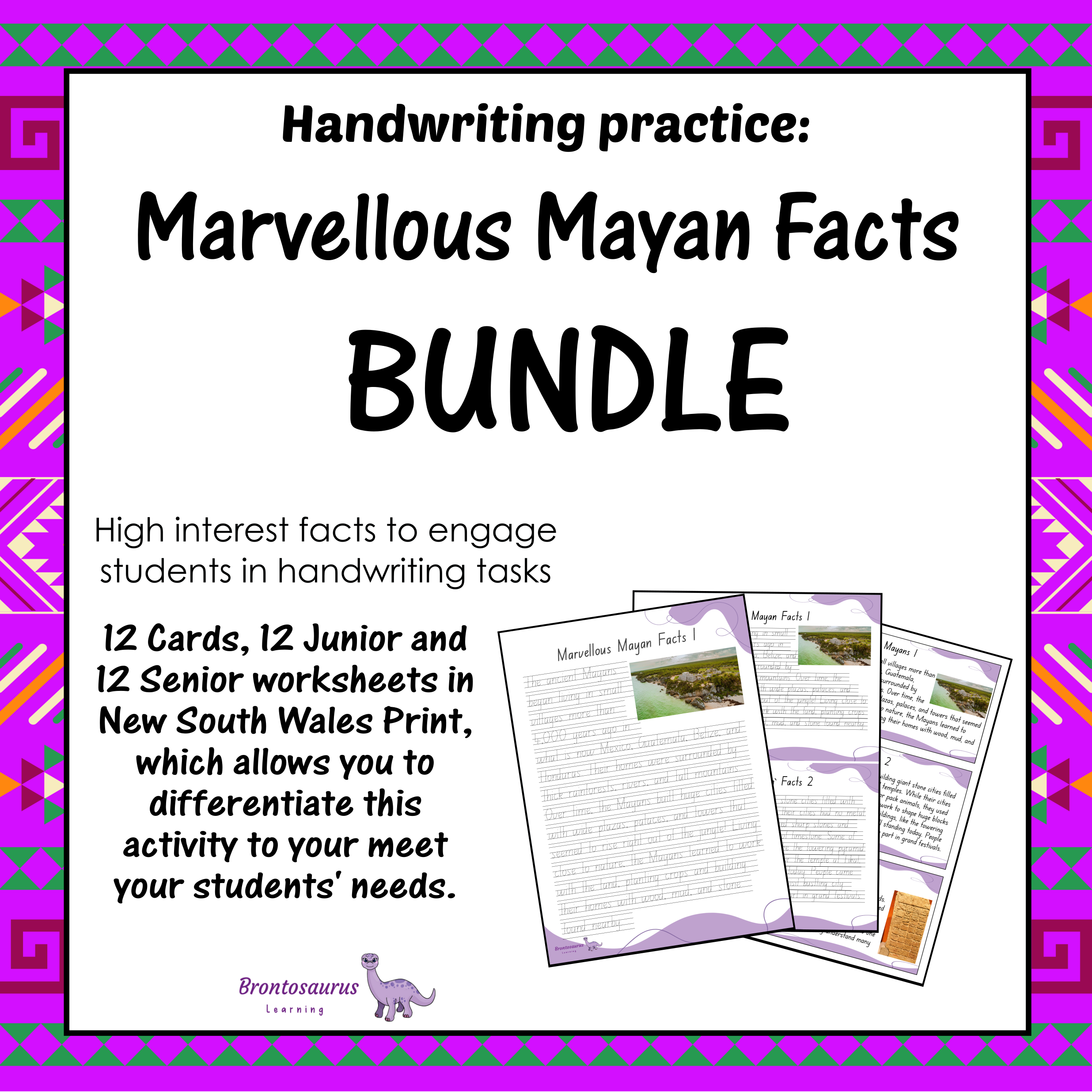 Marvellous Mayan Facts Print Set - NSW cover image
