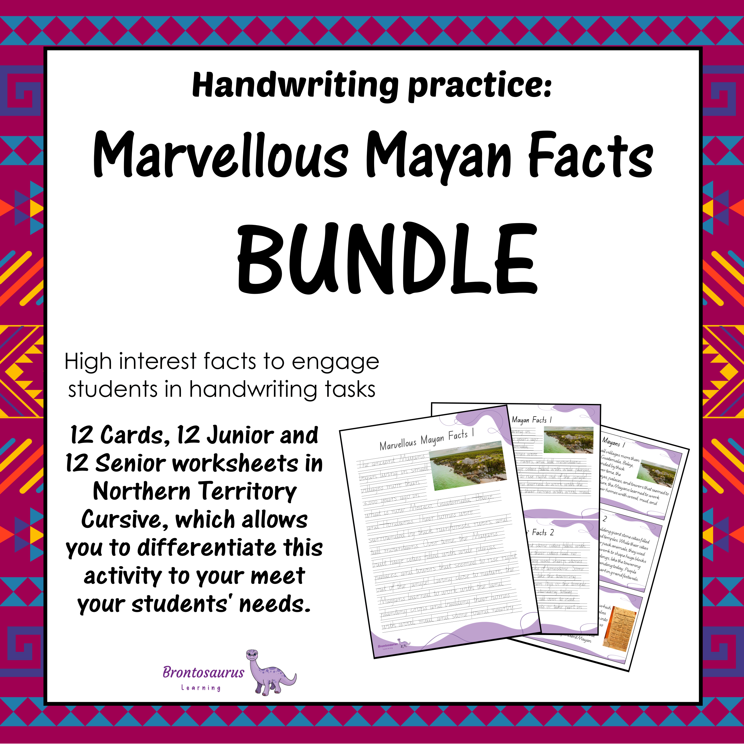 Northern Territory Ancient Civilisations 1 14 Marvellous Mayan Facts Cursive Set - NT cover image