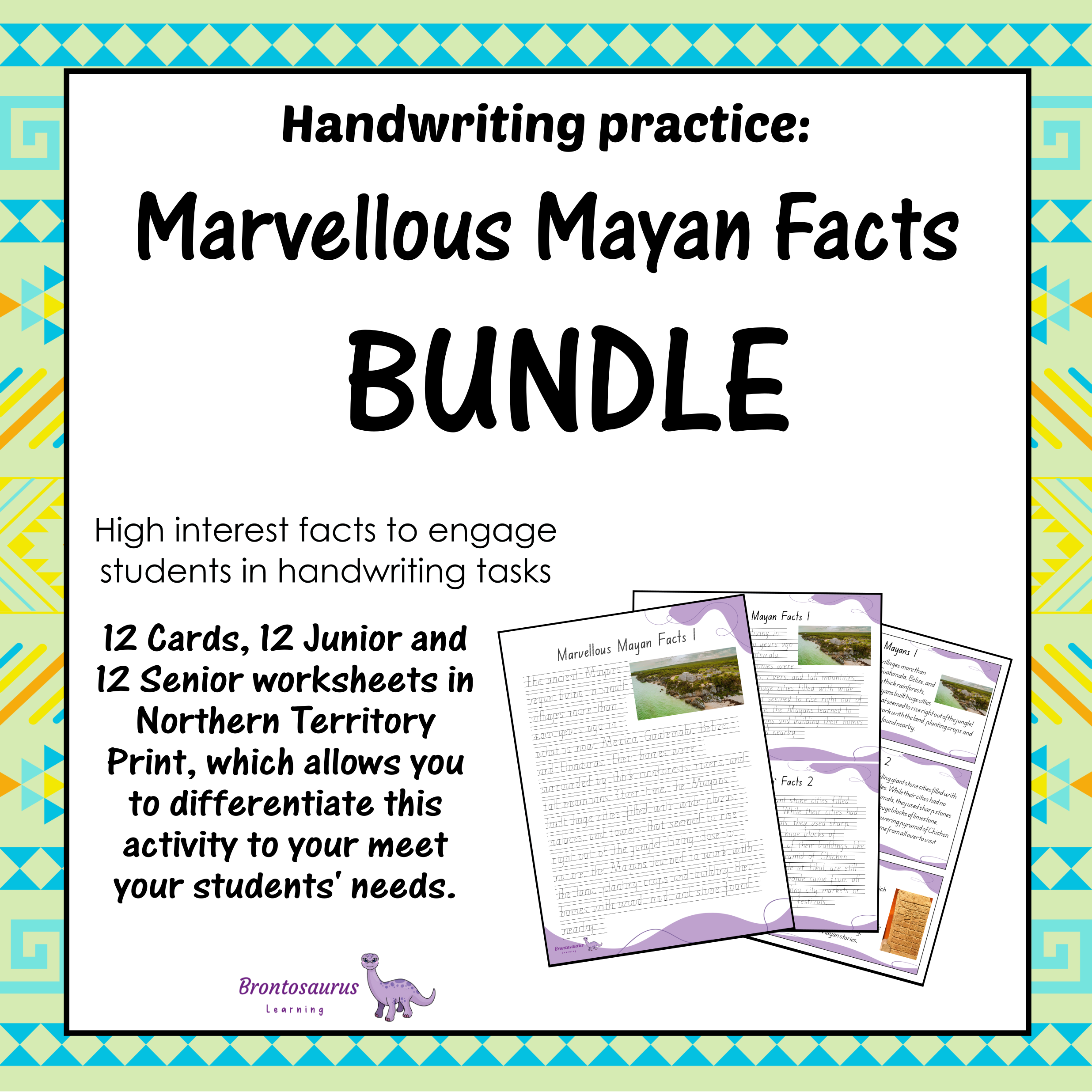 Northern Territory Ancient Civilisations 1 12 Marvellous Mayan Facts Print Set - NT cover image