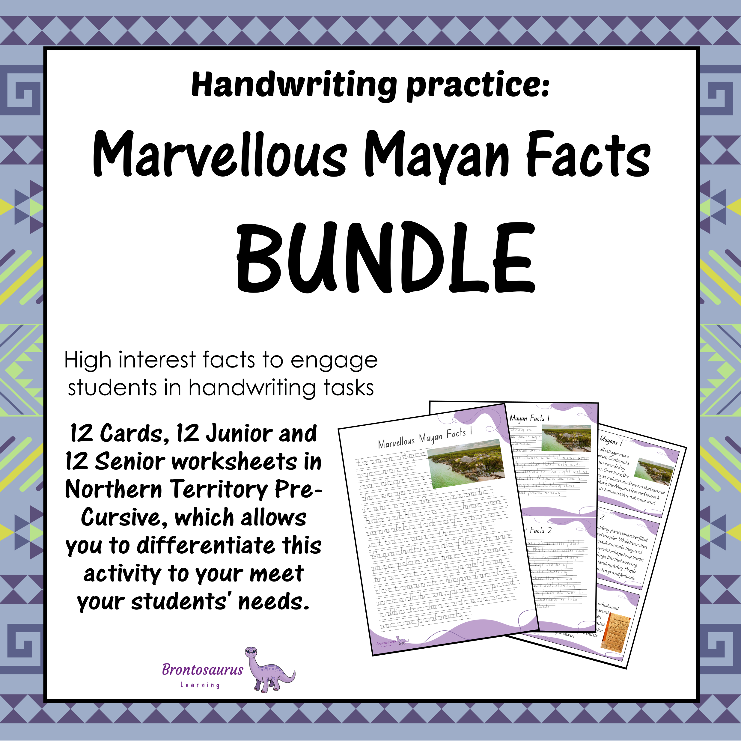 Northern Territory Ancient Civilisations 1 13 Marvellous Mayan Facts Pre-cursive Set - NT cover image