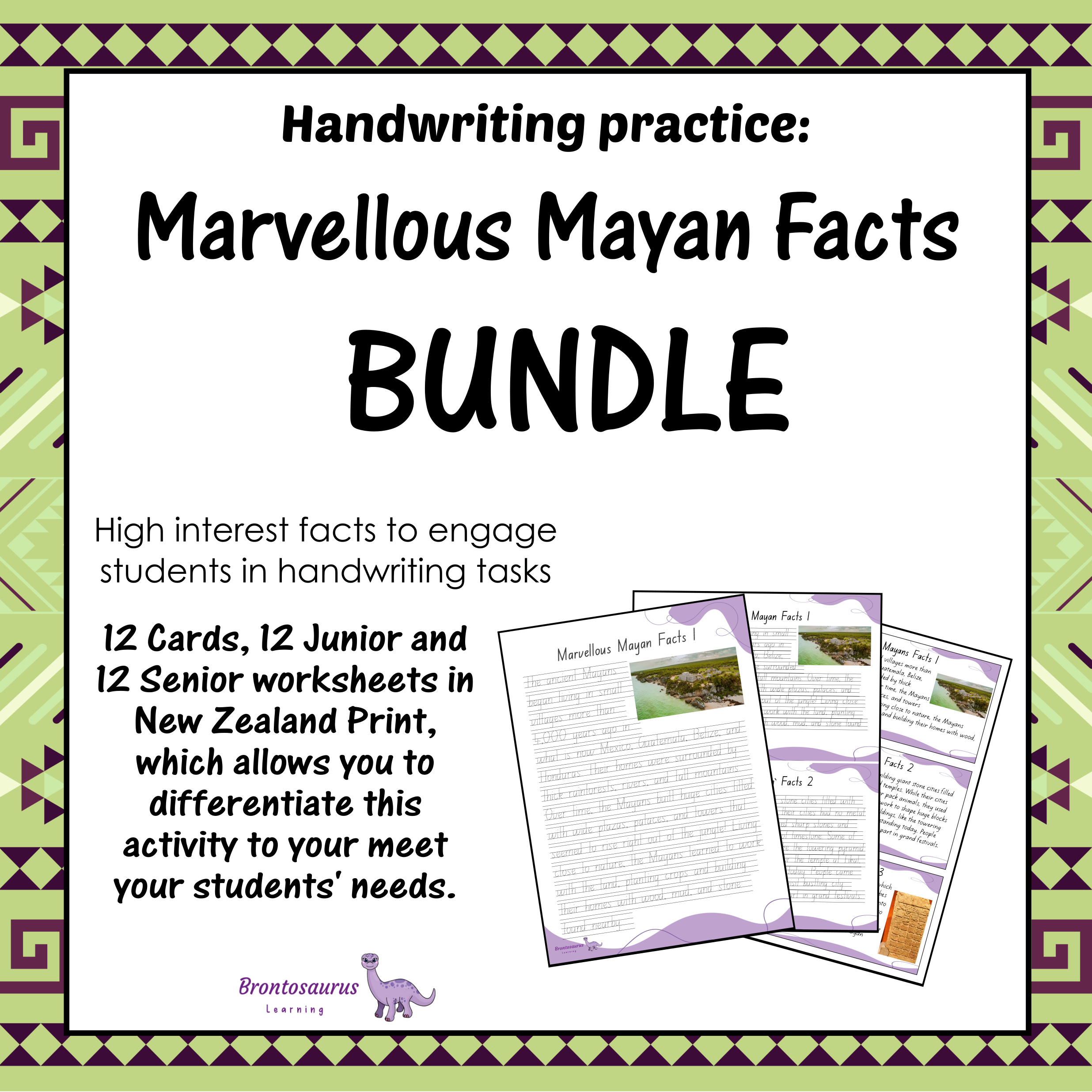 Marvellous Mayan Facts Print Set - NZ cover image