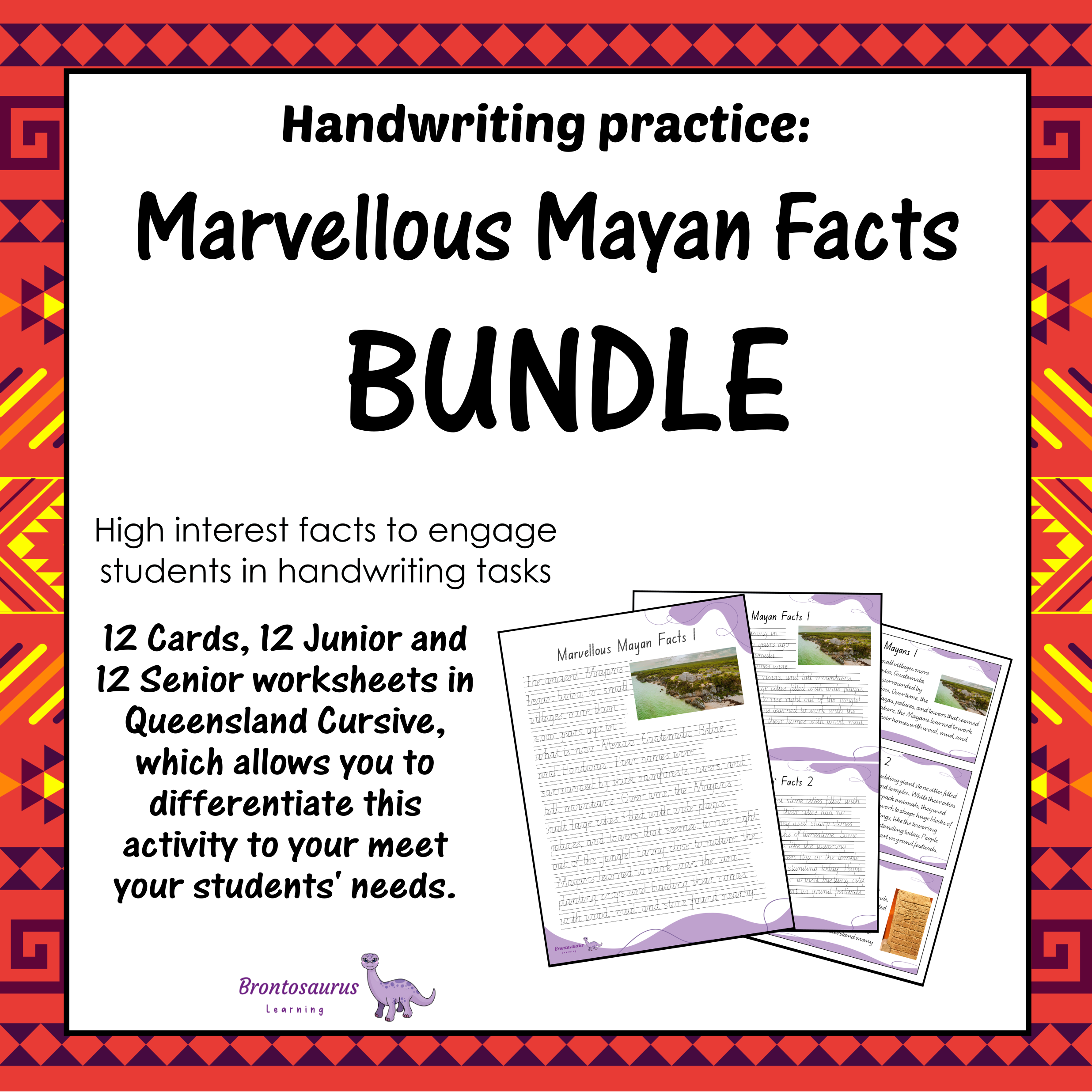 Queensland Ancient Civilisations 1 14 Marvellous Mayan Facts Cursive Set - QLD cover image