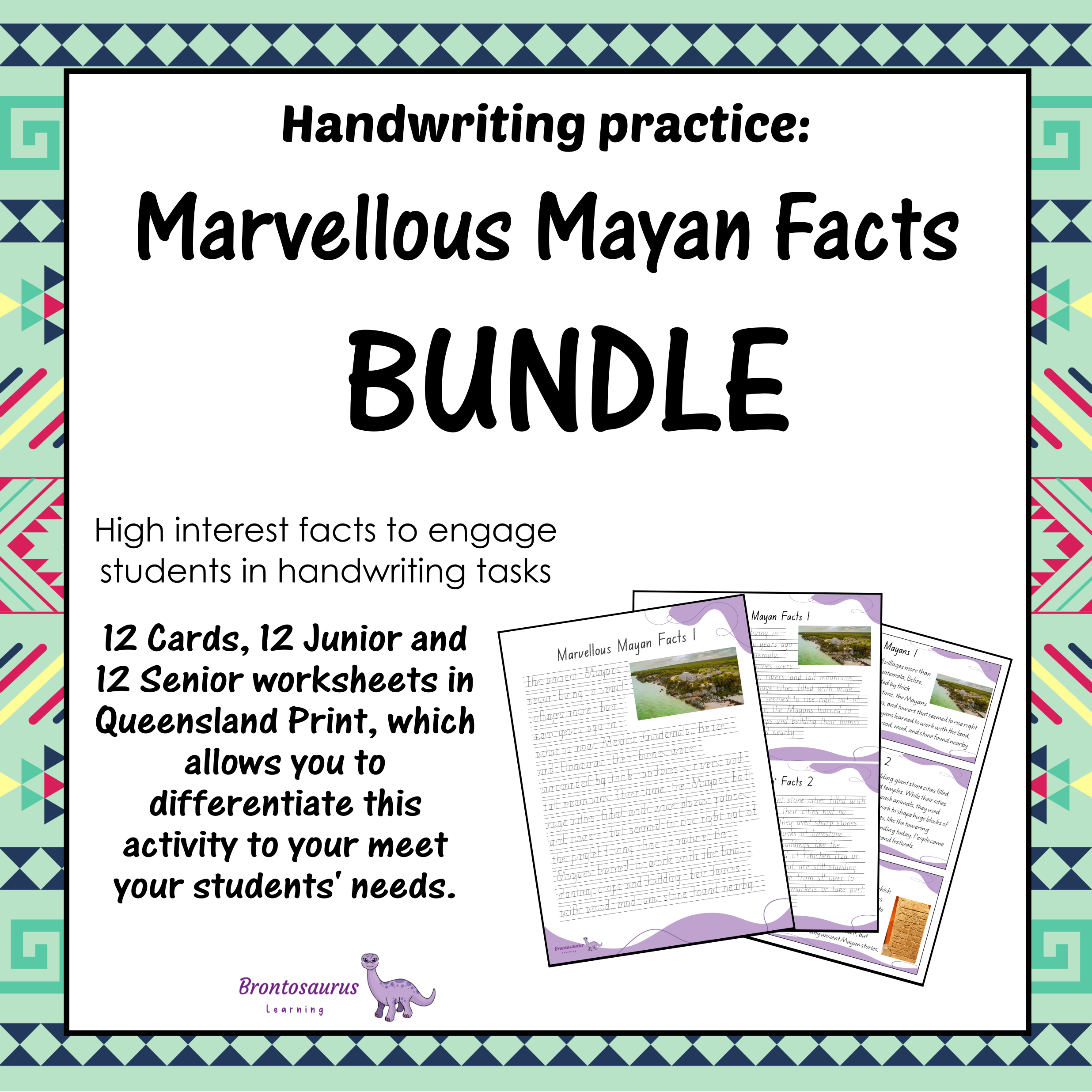 Queensland Ancient Civilisations 1 12 Marvellous Mayan Facts Print Set - QLD cover image