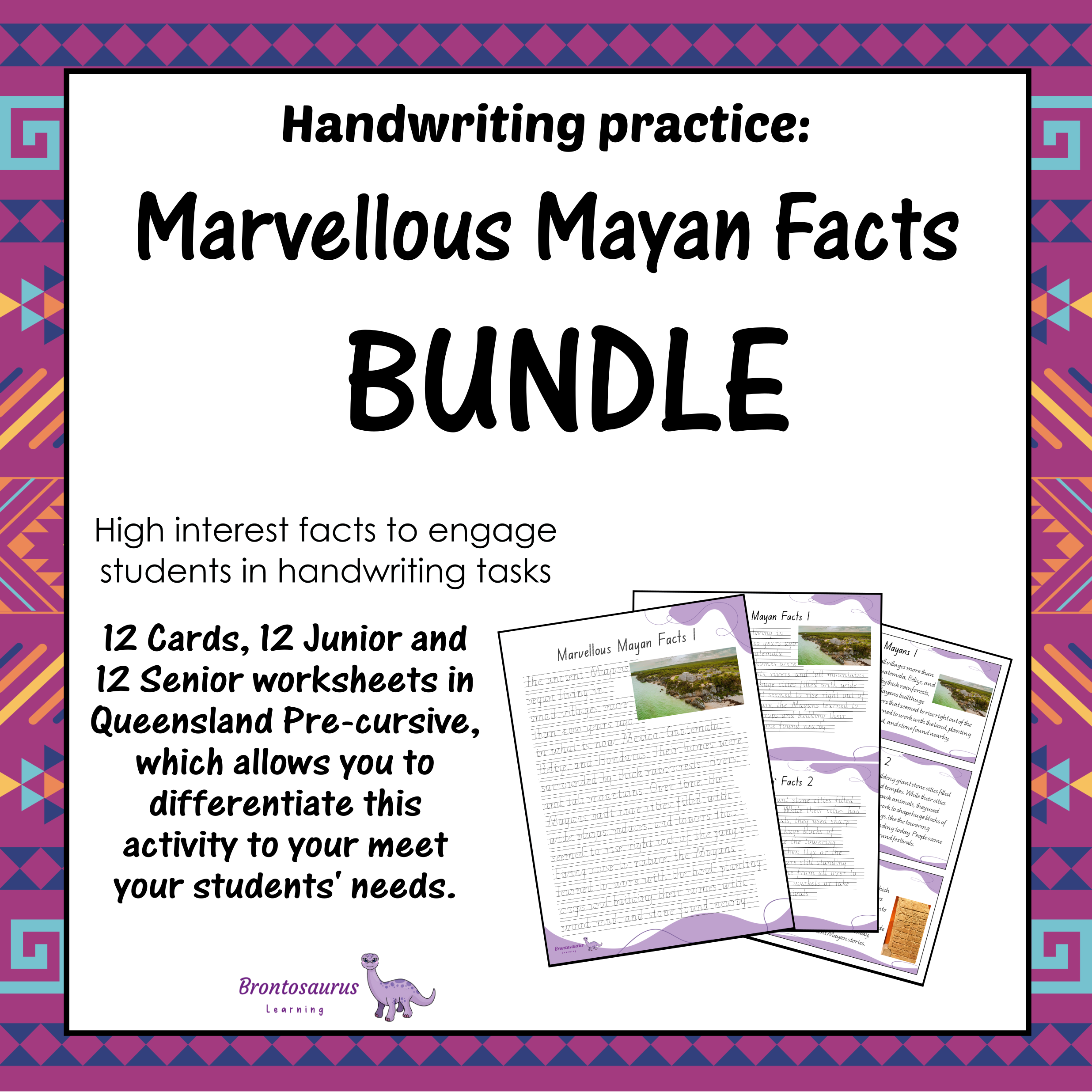 Queensland Ancient Civilisations 1 13 Marvellous Mayan Facts Pre-cursive Set - QLD cover image