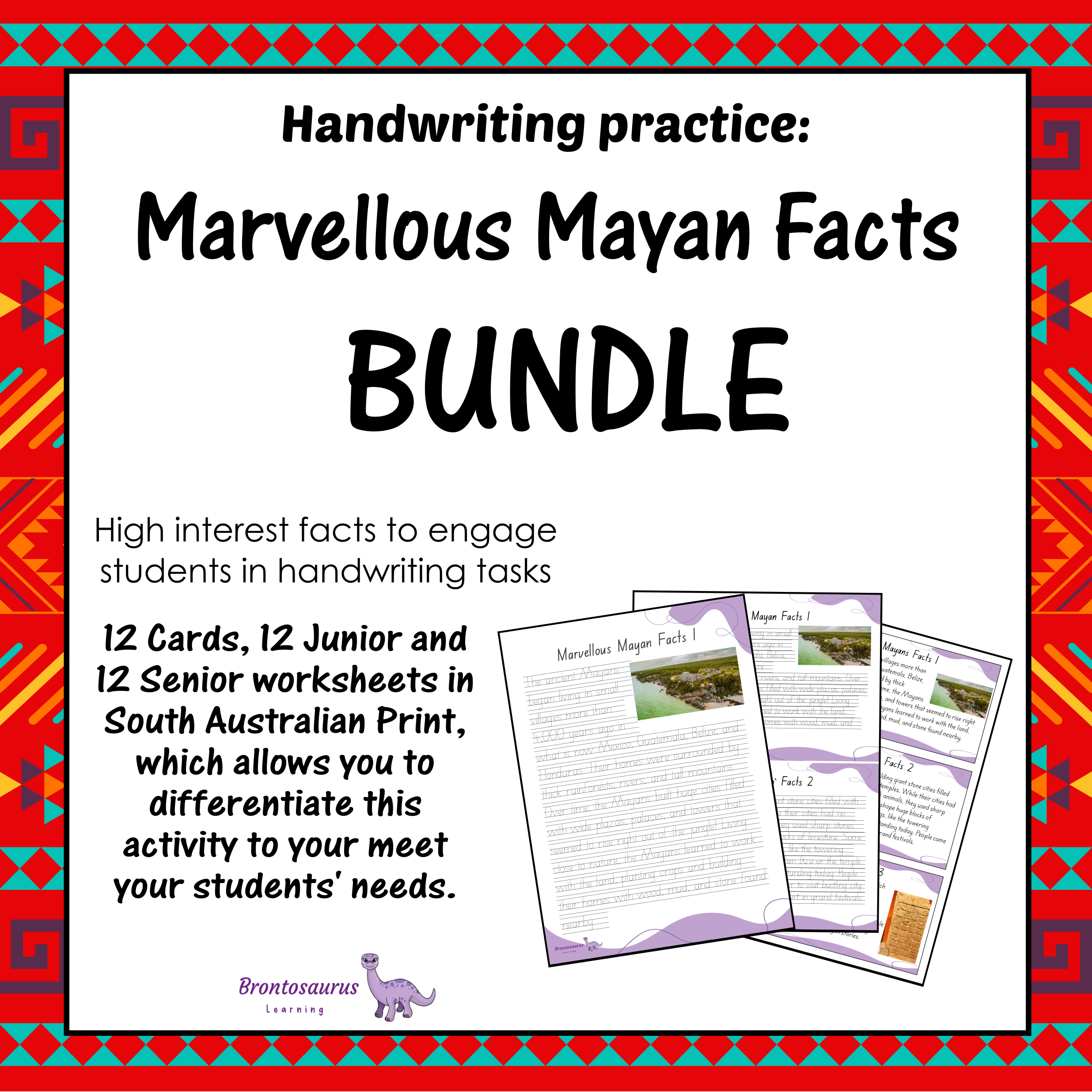 Marvellous Mayan Facts Print Set - SA cover image