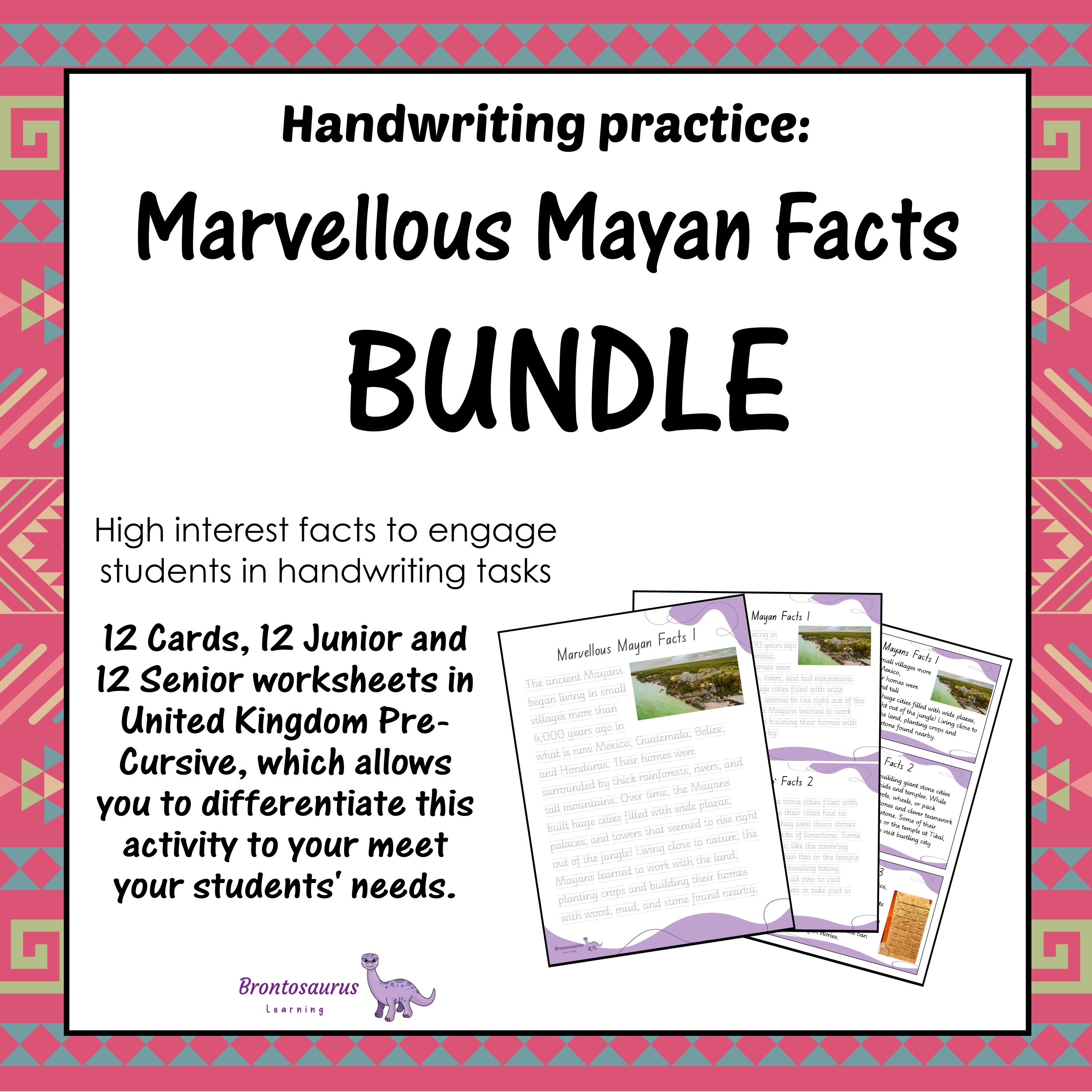 United Kingdom Ancient Civilisations 1 13 Marvellous Mayan Facts Pre-cursive Set - UK cover image