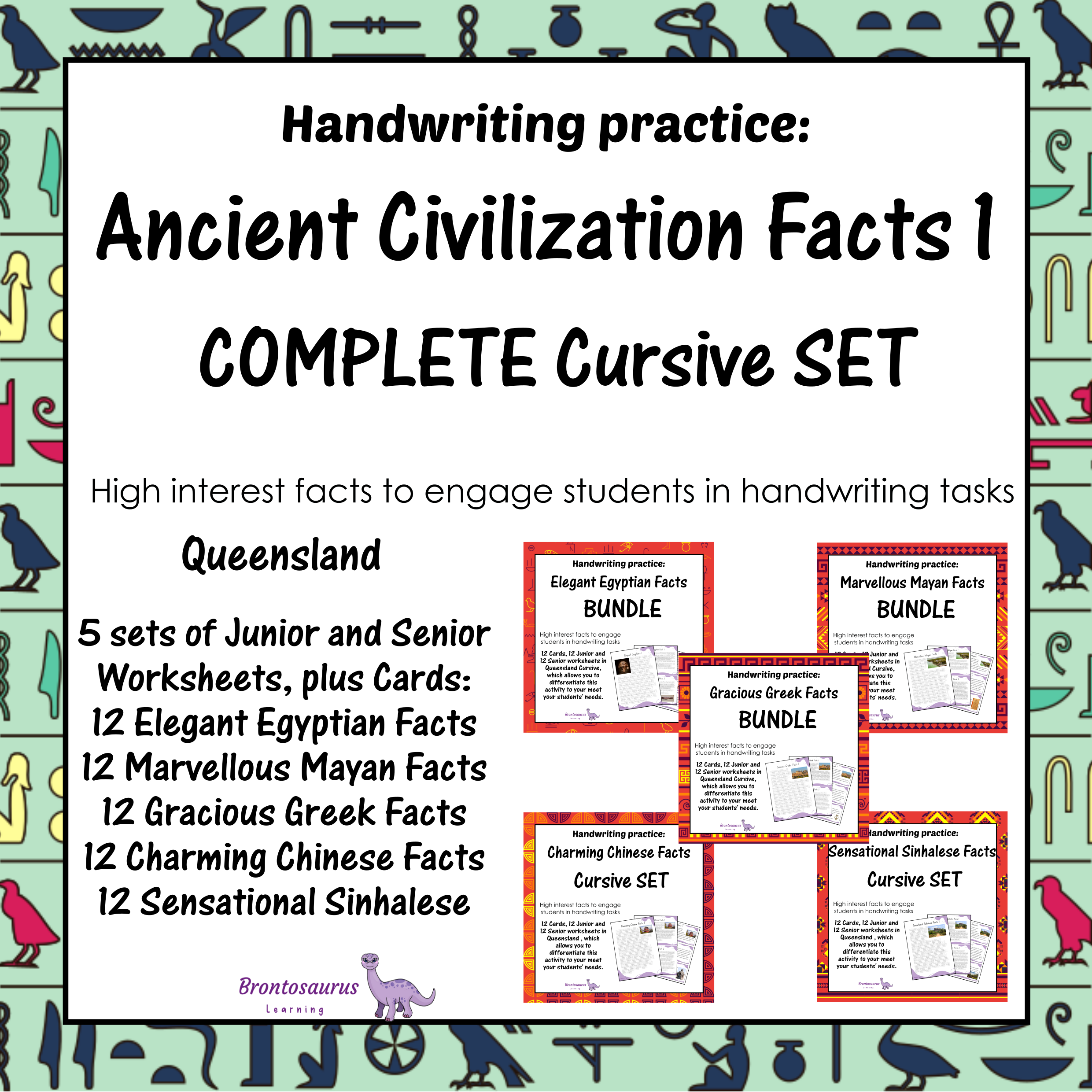 Queensland Ancient Civilisations 1 3 Ancient Civilisations Cursive Set - QLD cover image