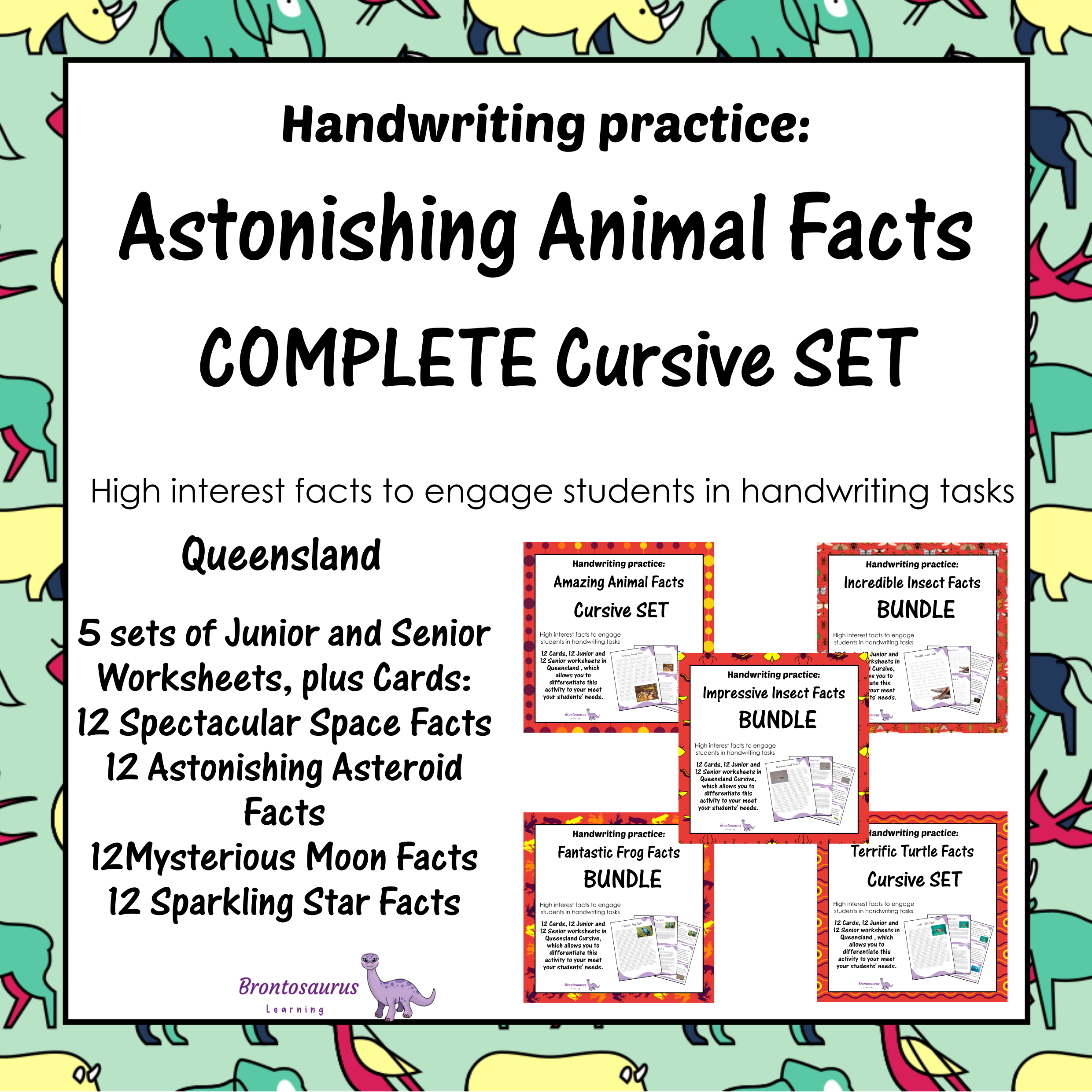 Queensland Animals 4 Animals Cursive Set cover image