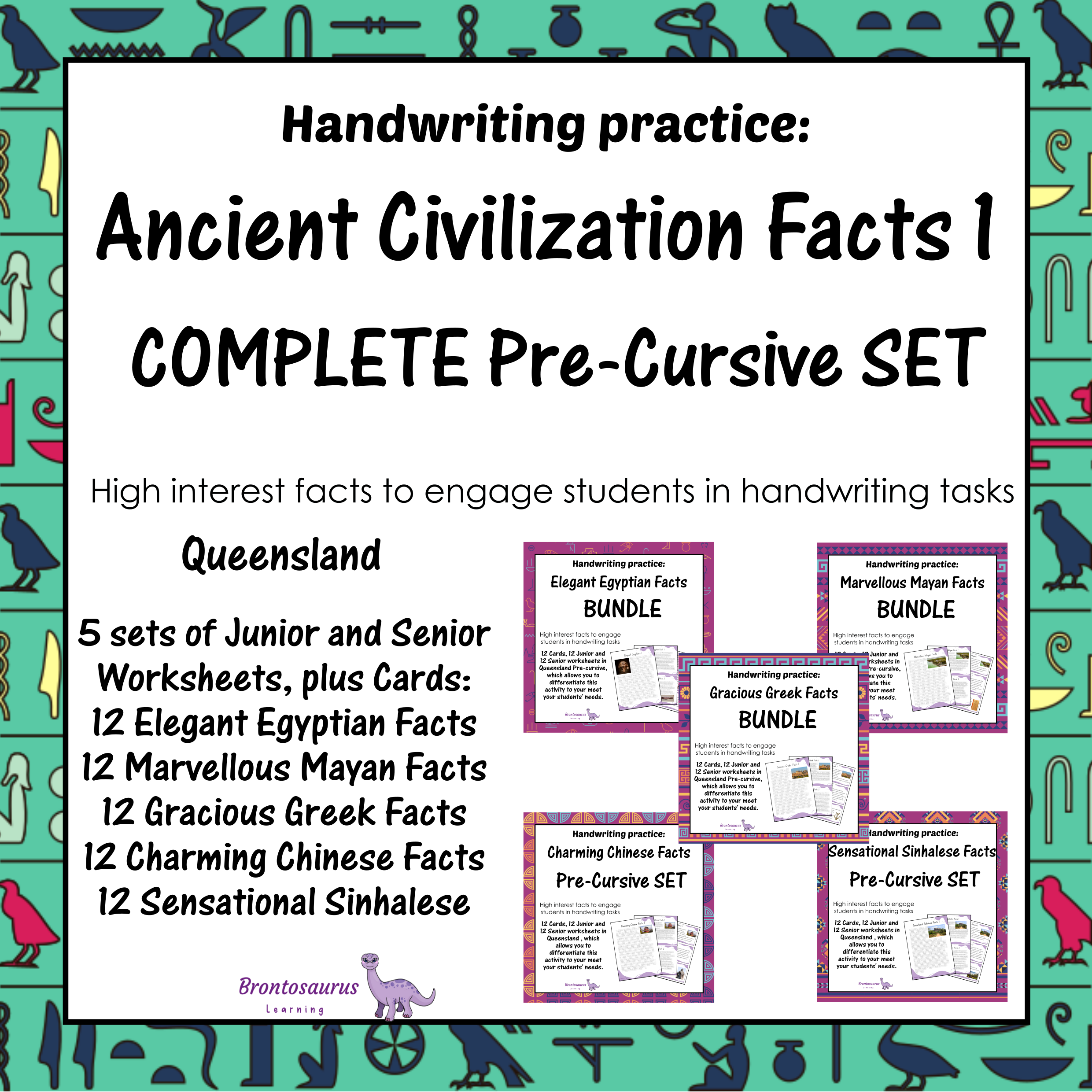 Queensland Ancient Civilisations 1 2 Ancient Civilisations Pre-cursive Set - QLD cover image