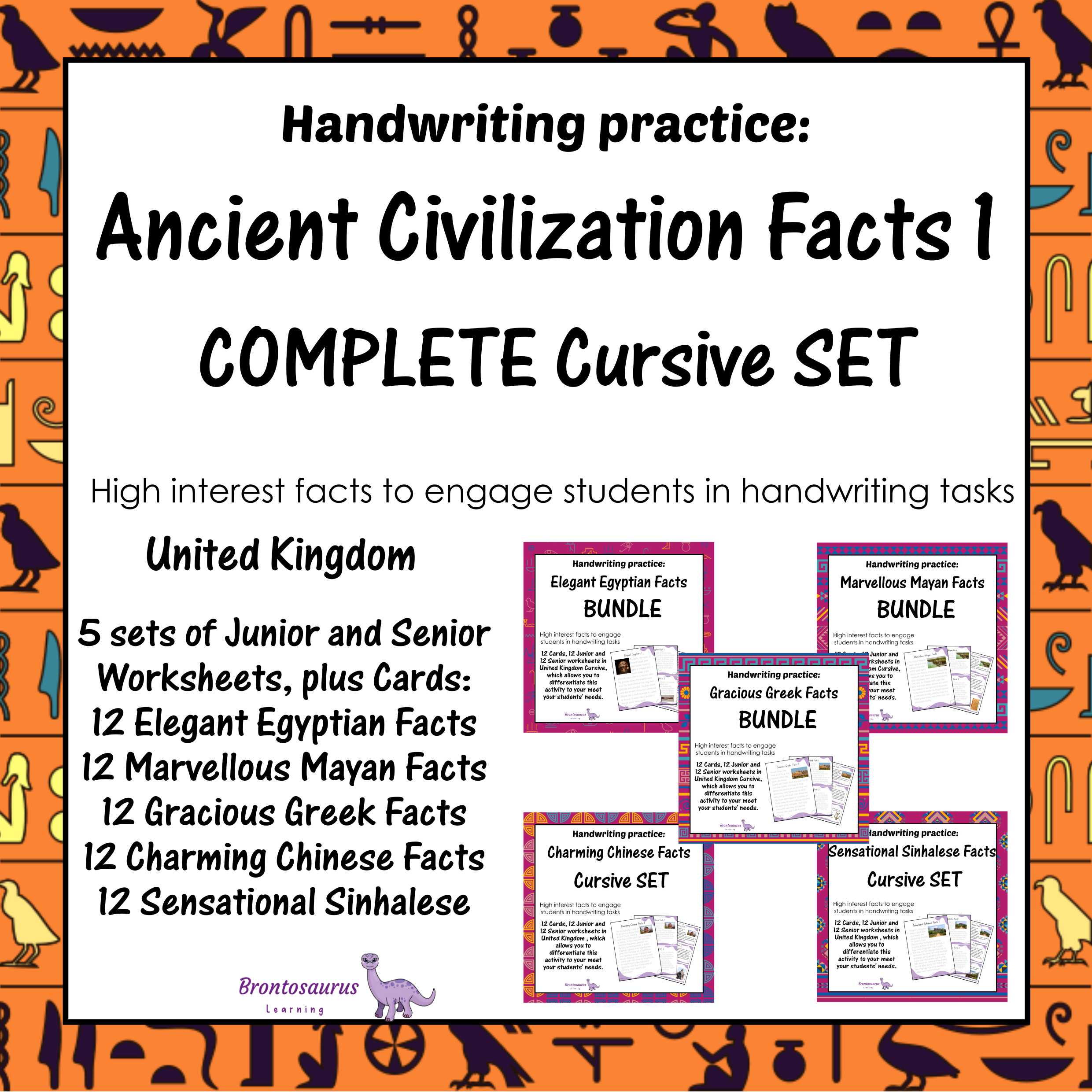 United Kingdom Ancient Civilisations 1 3 Ancient Civilisations Cursive Set - UK cover image