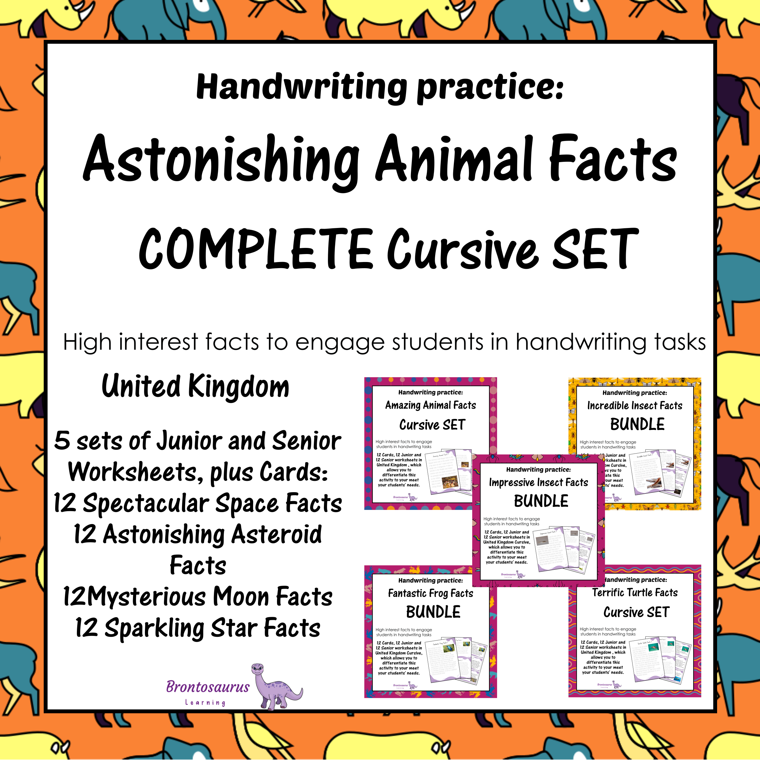 United Kingdom Animals 4 Animals Cursive Set cover image