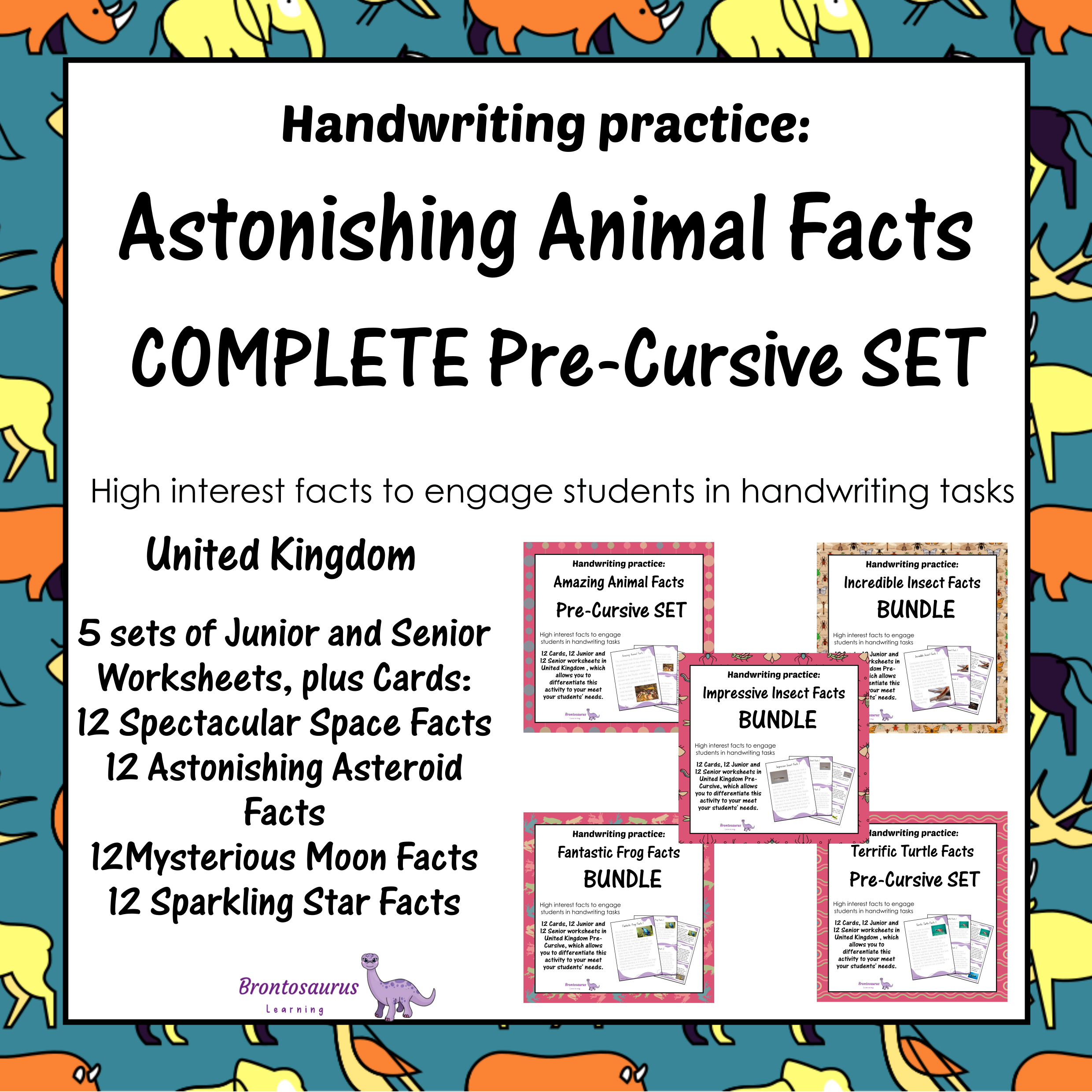 United Kingdom Animals 3 Animals Pre-cursive Set cover image