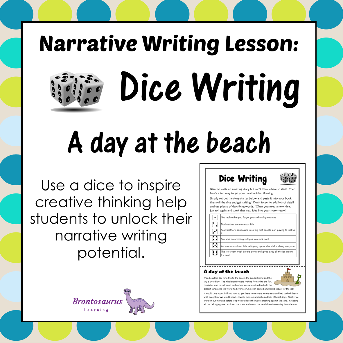 Writing 2 Dice Writing - A day at the beach