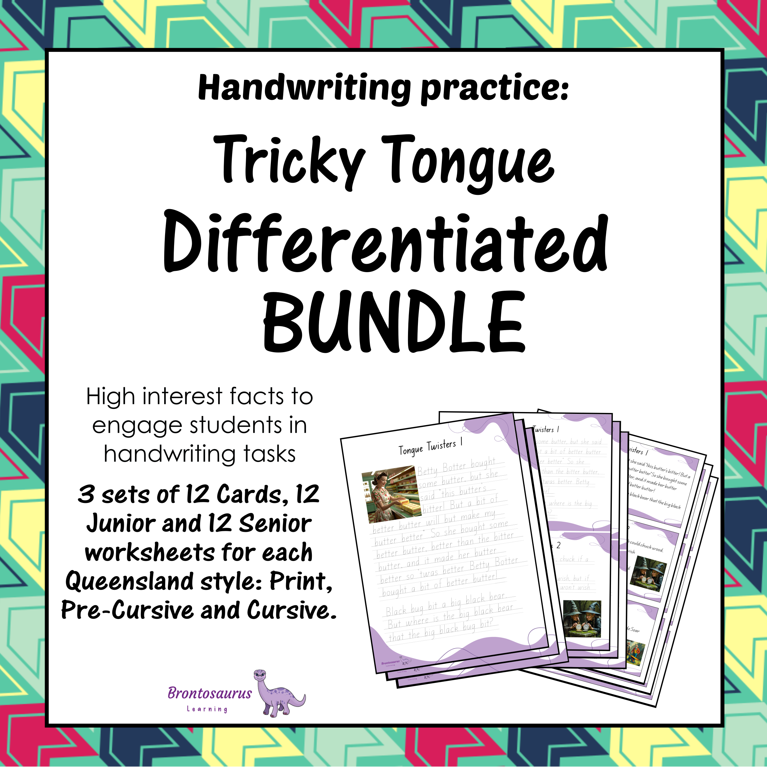 Queensland Connoisseur's Corner 7 Tricky Tongue Twisters Differentiated Bundle cover image