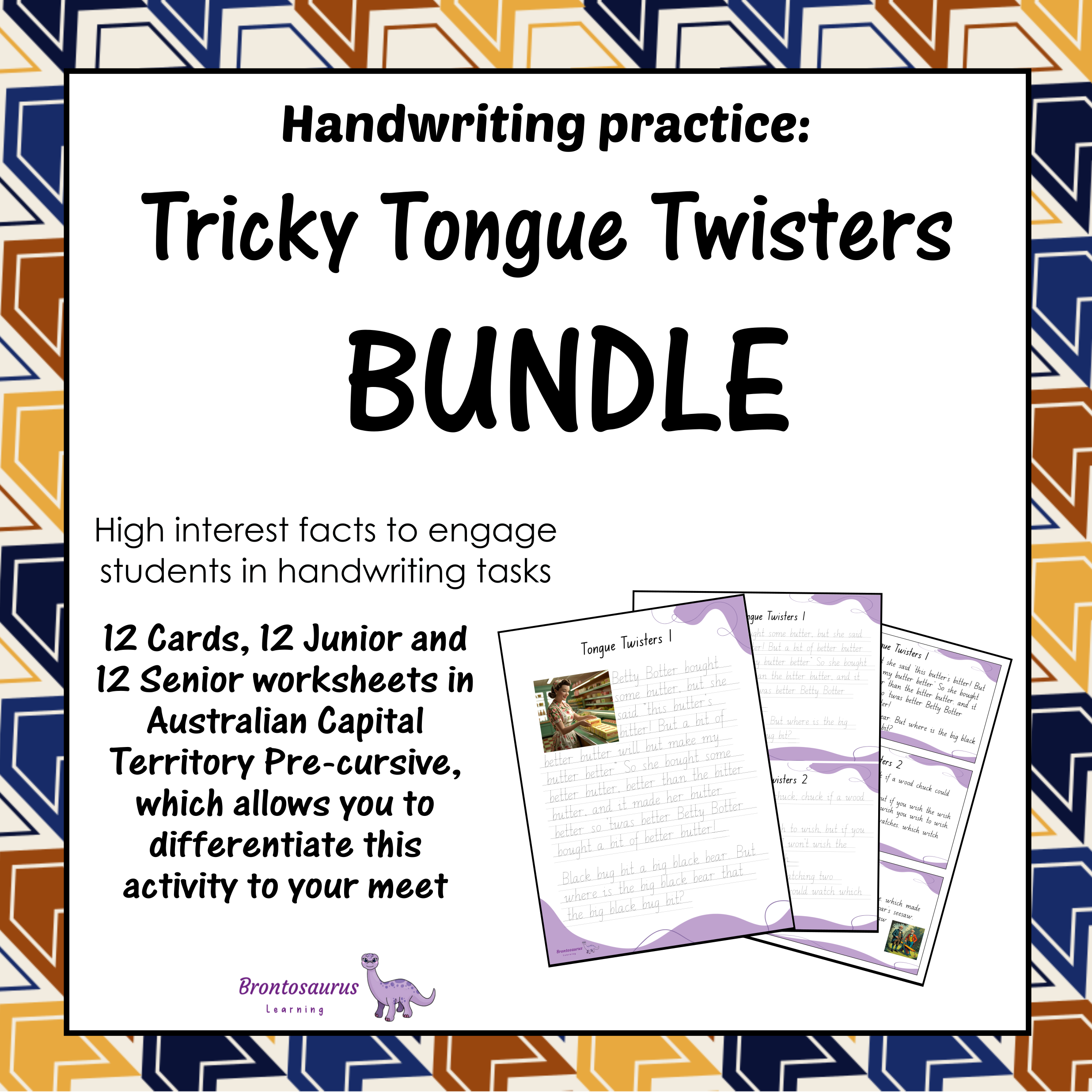 Tricky Tongue Twisters Pre-cursive Set cover image