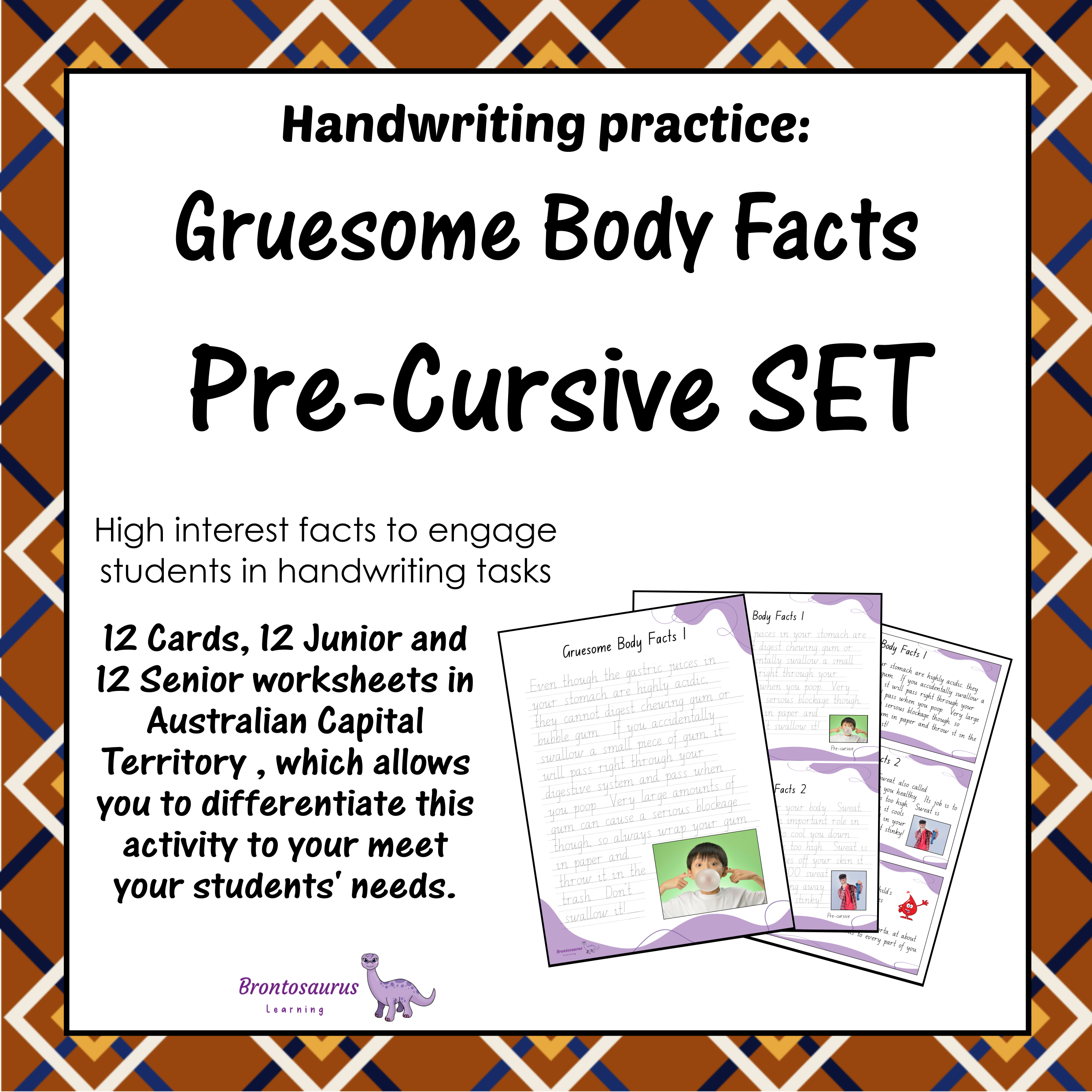 Gruesome Body Fact Pre-cursive Set cover image