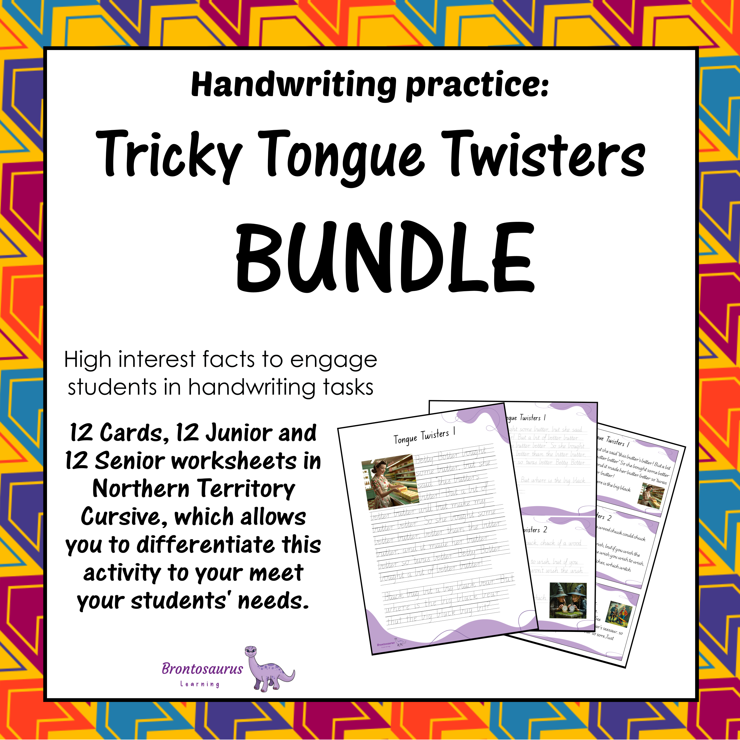 Tricky Tongue Twisters Cursive Set cover image