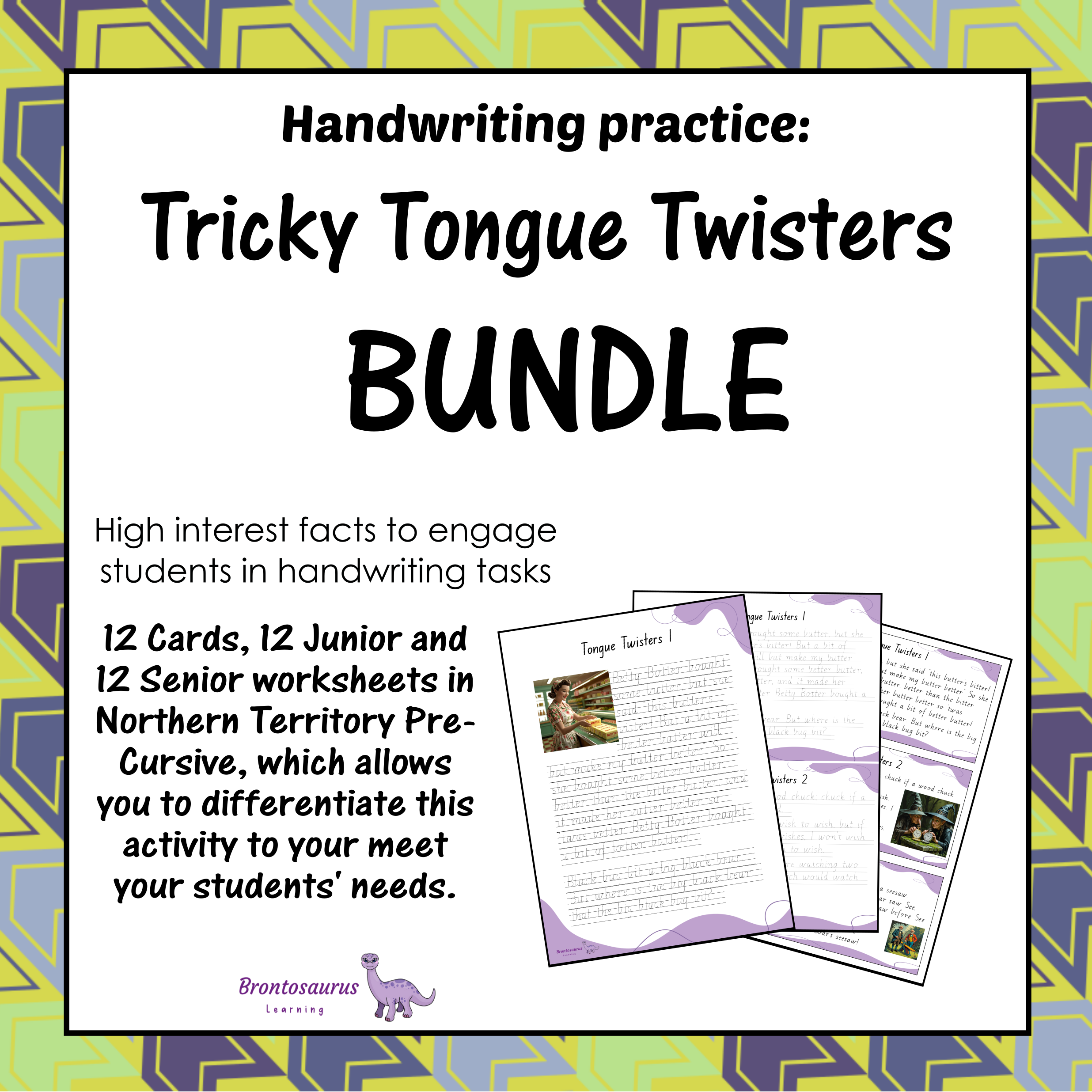 Tricky Tongue Twisters Pre-cursive Set cover image