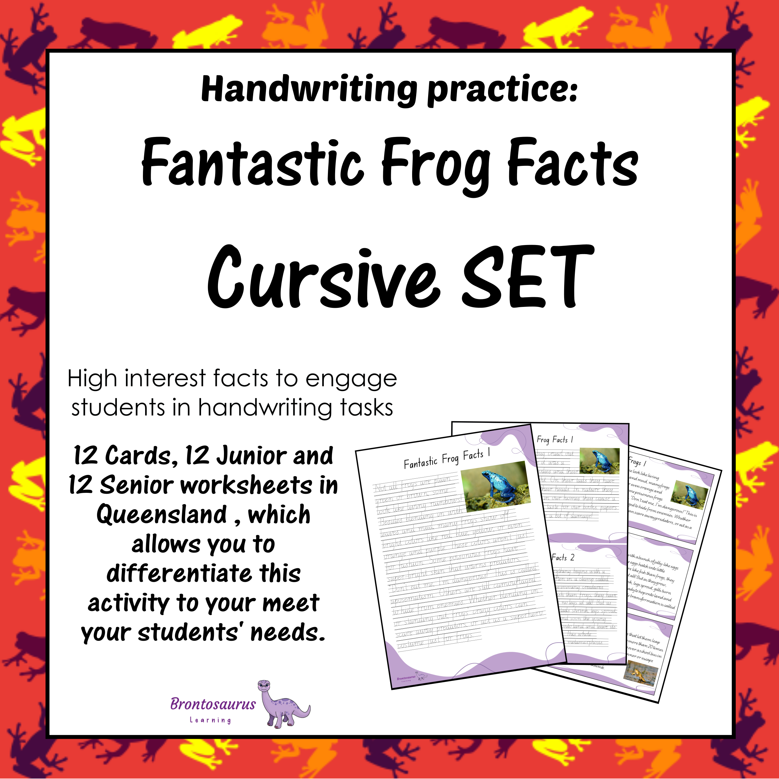 Queensland Animals 24 Frogs Cursive Set cover image