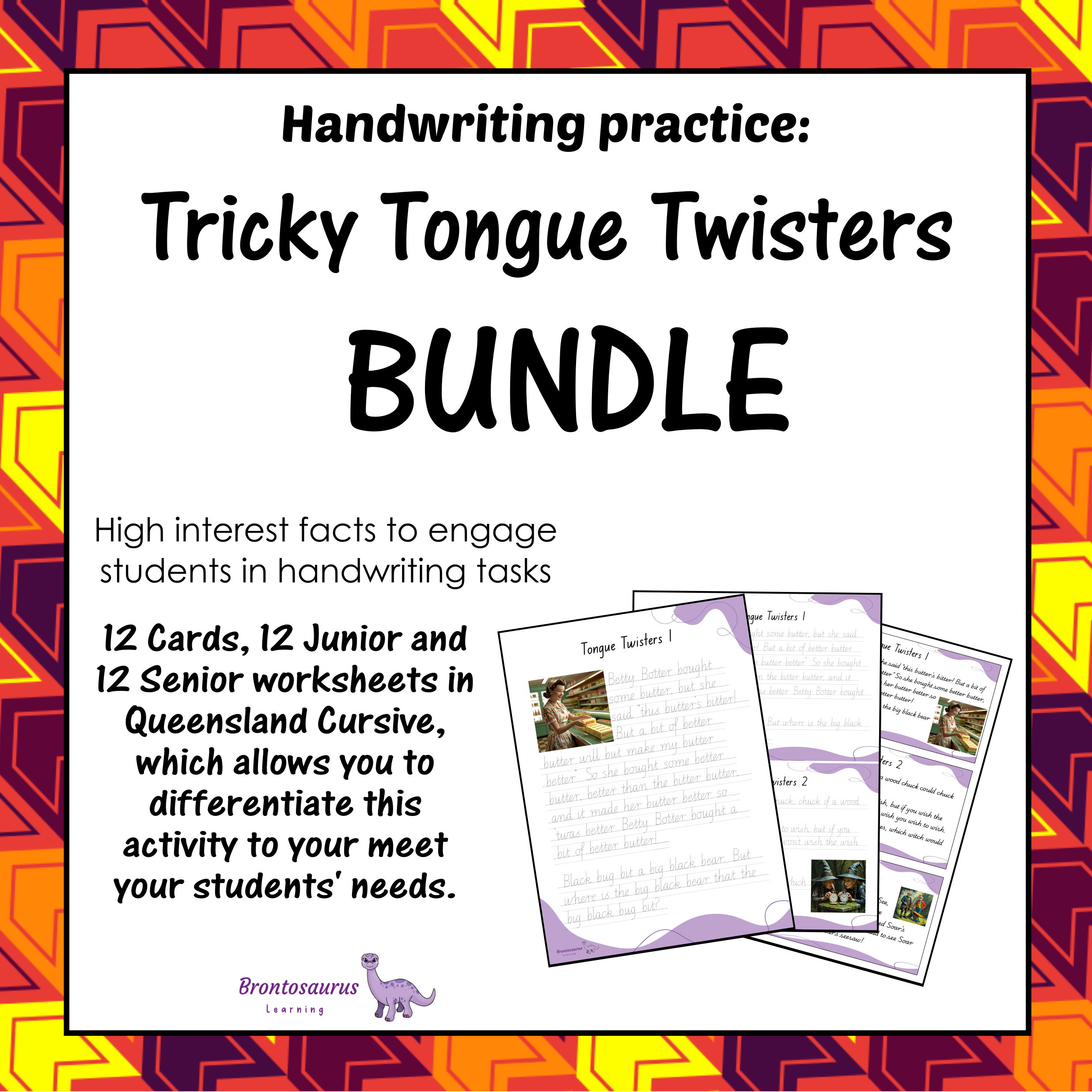 Queensland Connoisseur's Corner 10 Tricky Tongue Twisters Cursive Set cover image