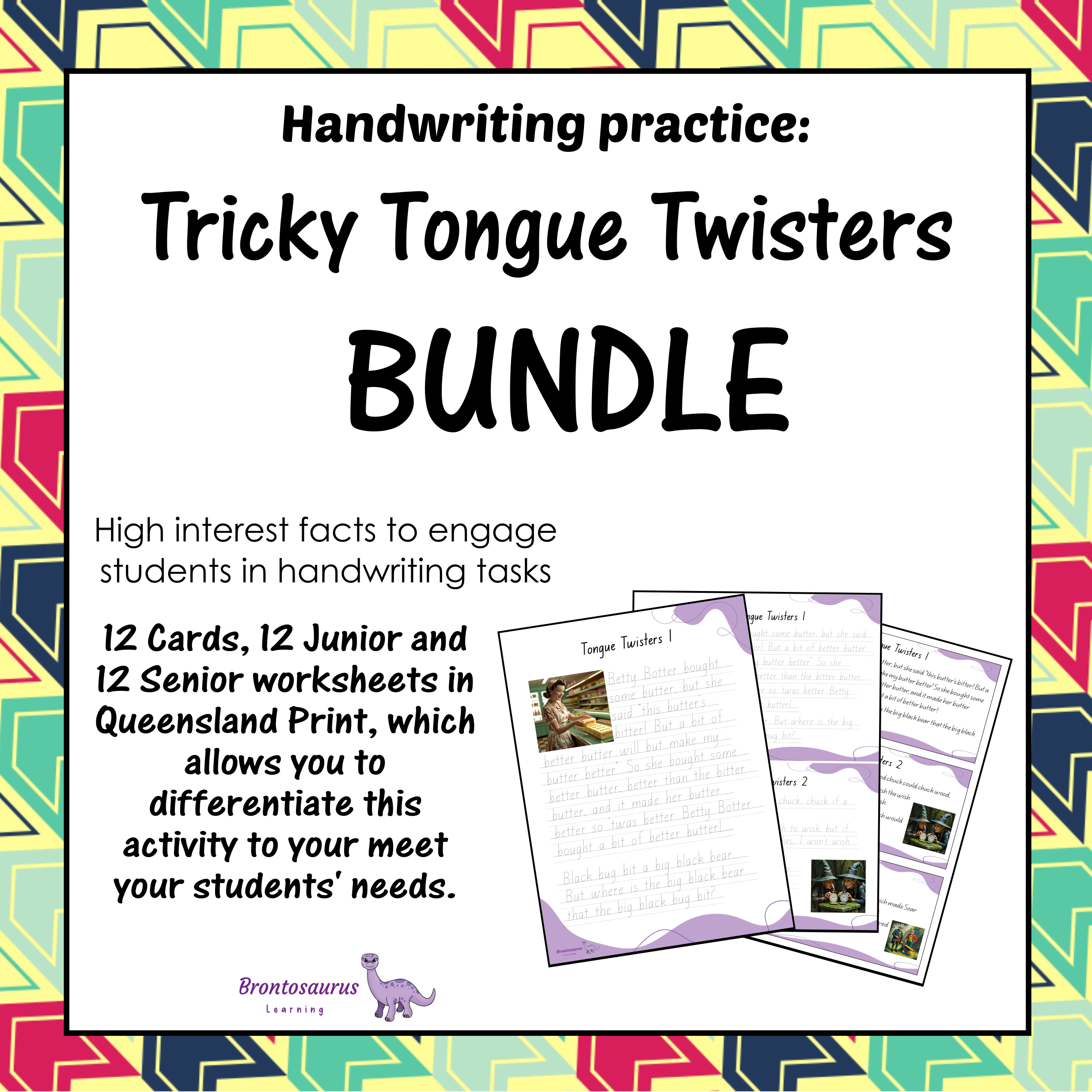 Queensland Connoisseur's Corner 8 Tricky Tongue Twisters Print Set cover image