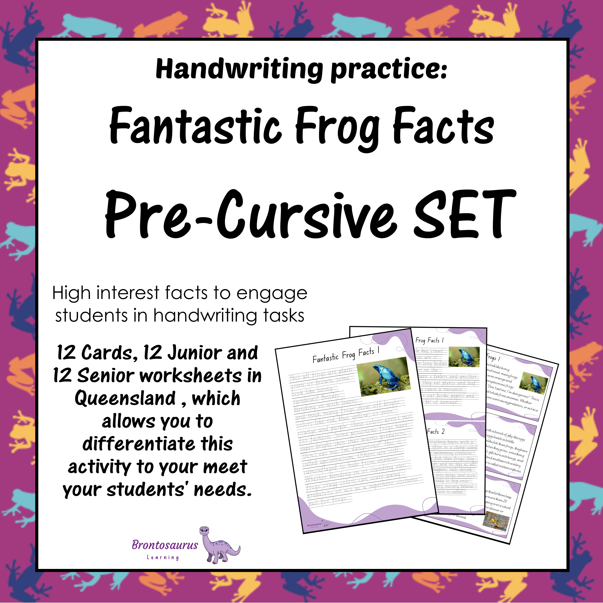 Queensland Animals 23 Frogs Pre-cursive Set cover image