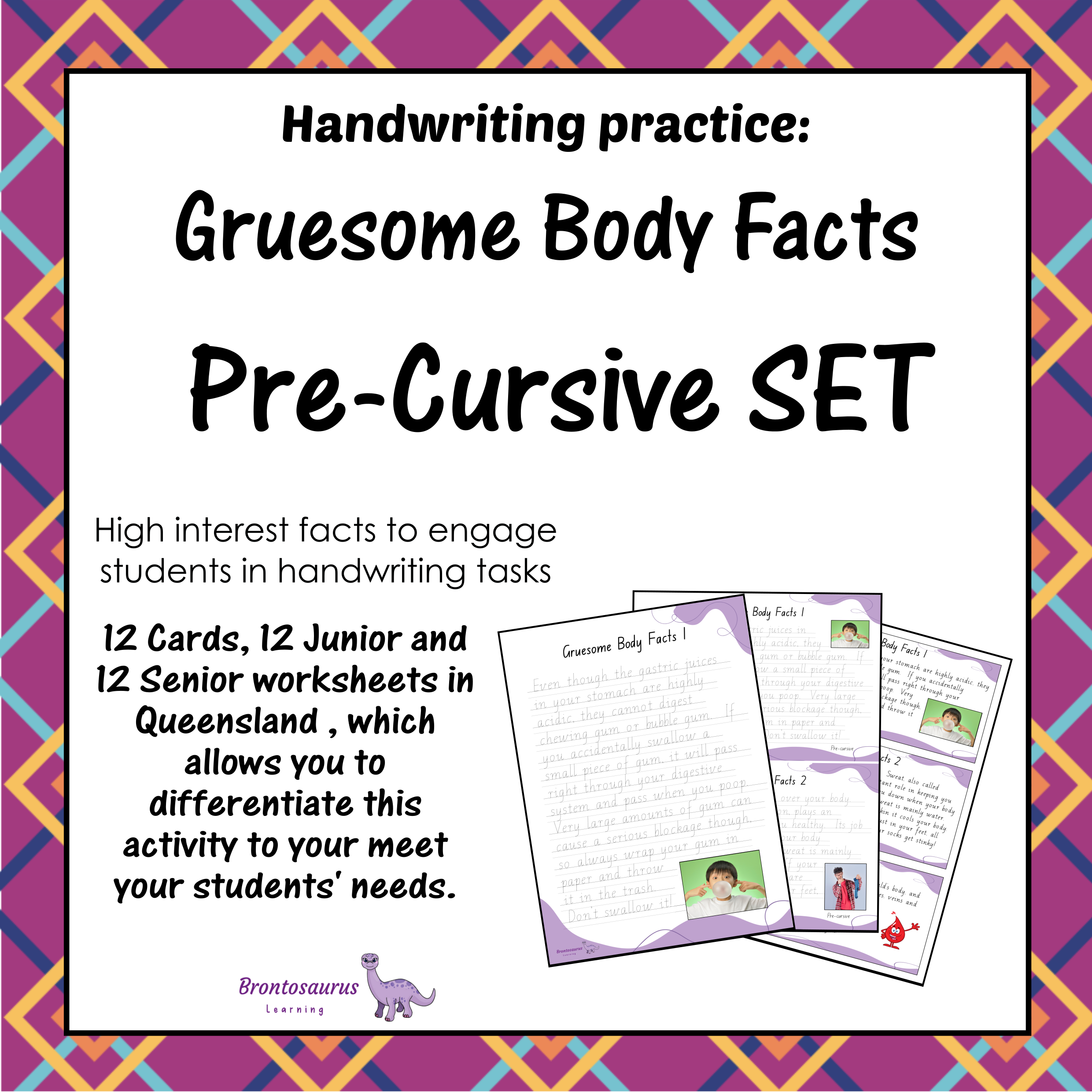 Queensland Connoisseur's Corner 4 Gruesome Body Fact Pre-cursive Set cover image