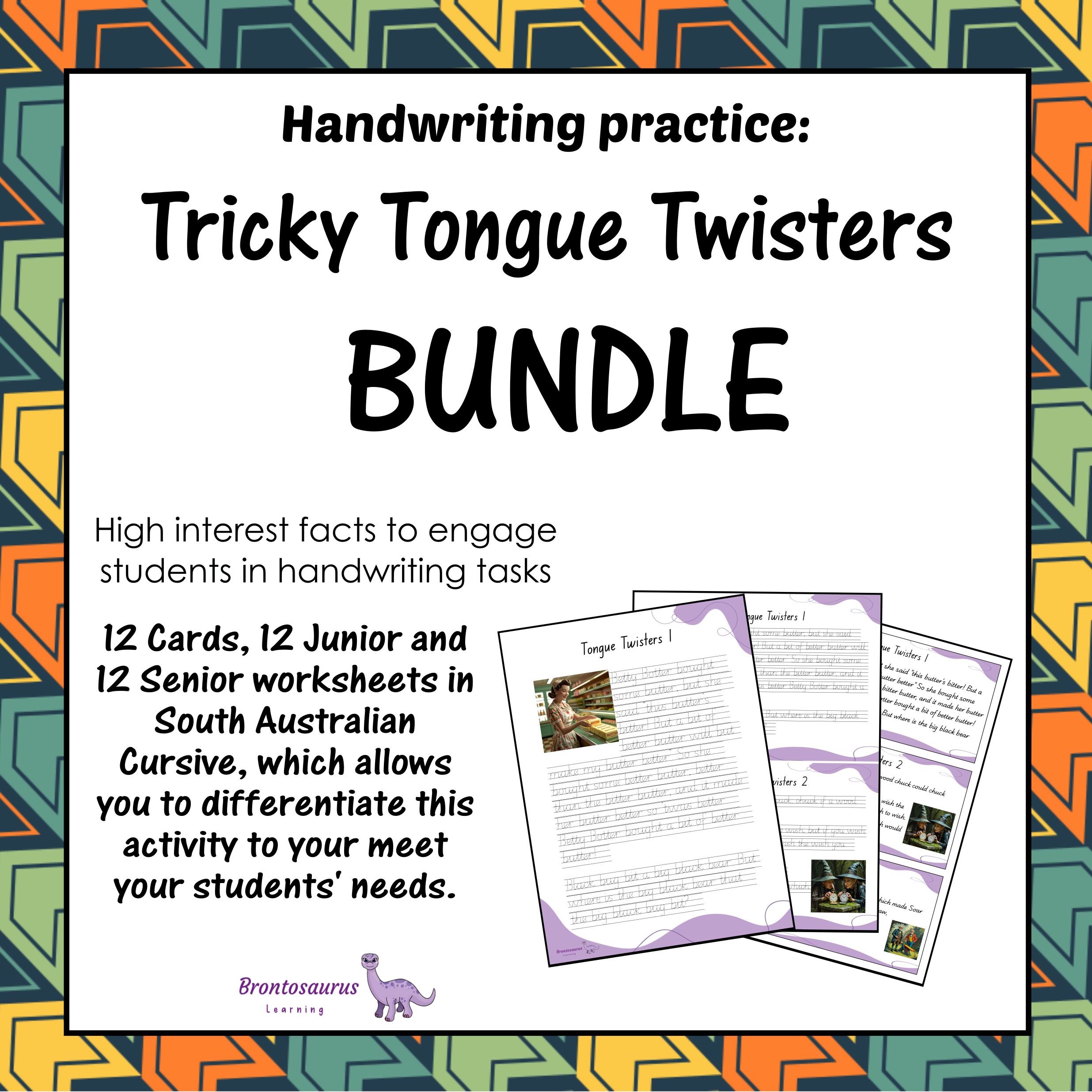 Tricky Tongue Twisters Cursive Set cover image