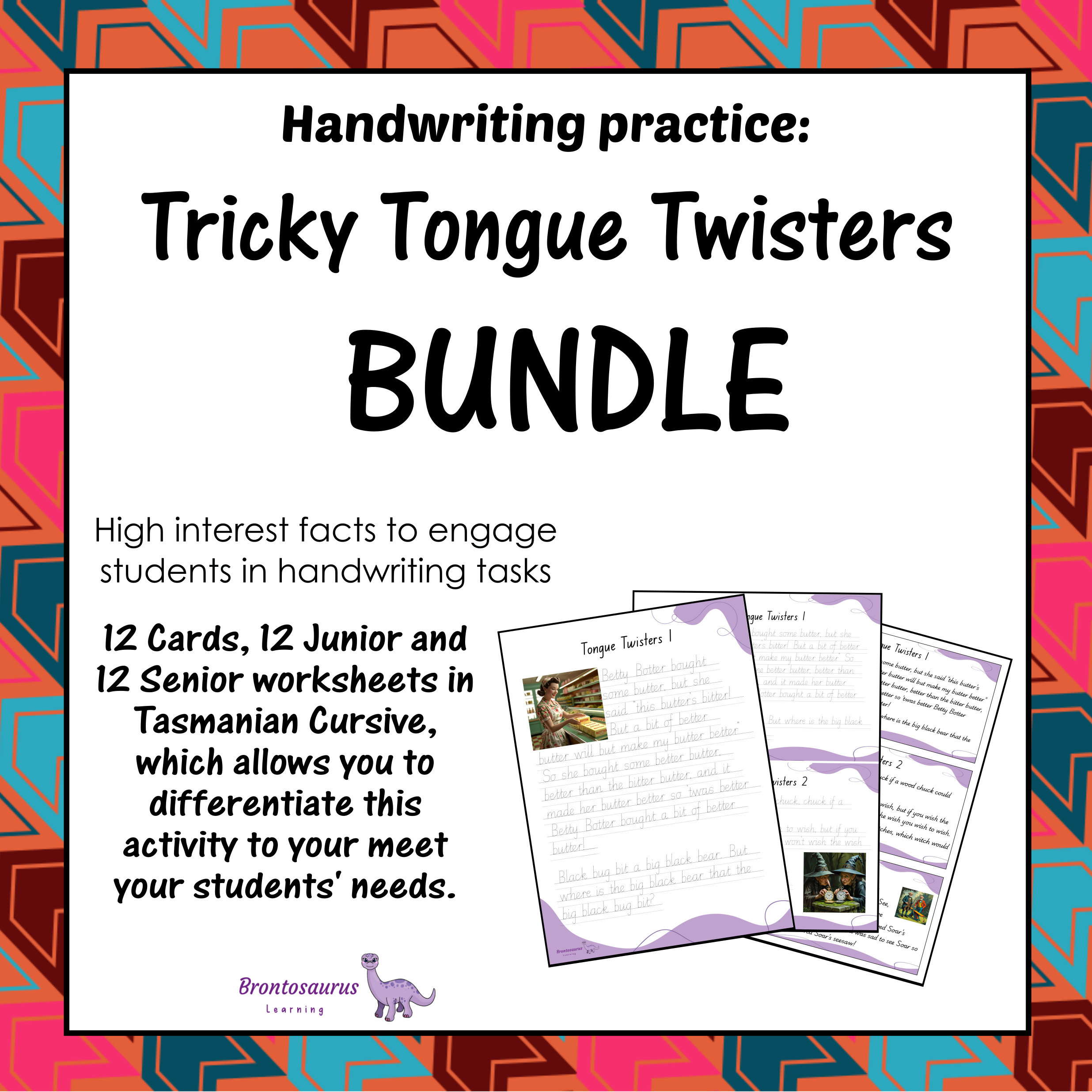 Tricky Tongue Twisters Cursive Set cover image