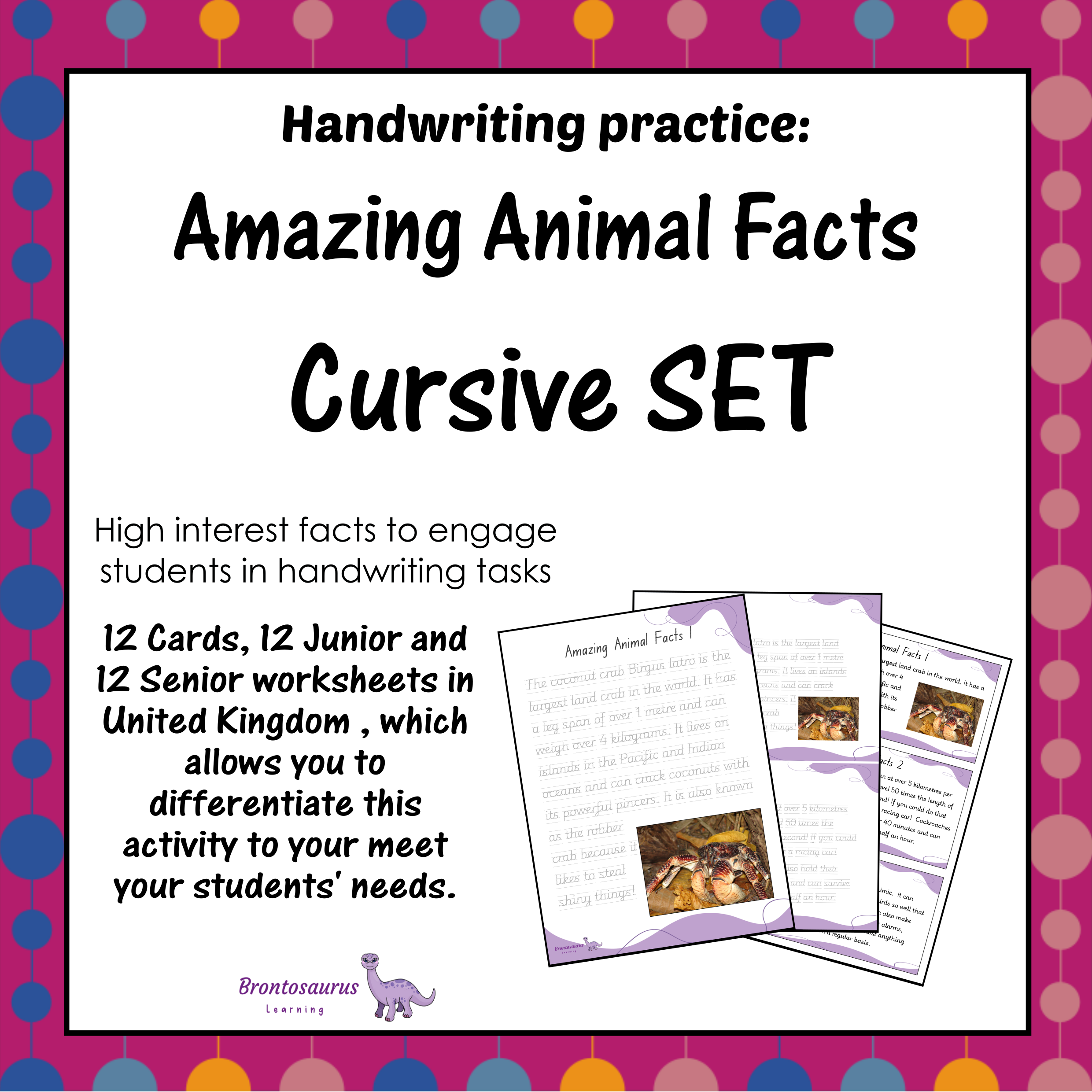 United Kingdom Animals 9 Animals Cursive Set cover image