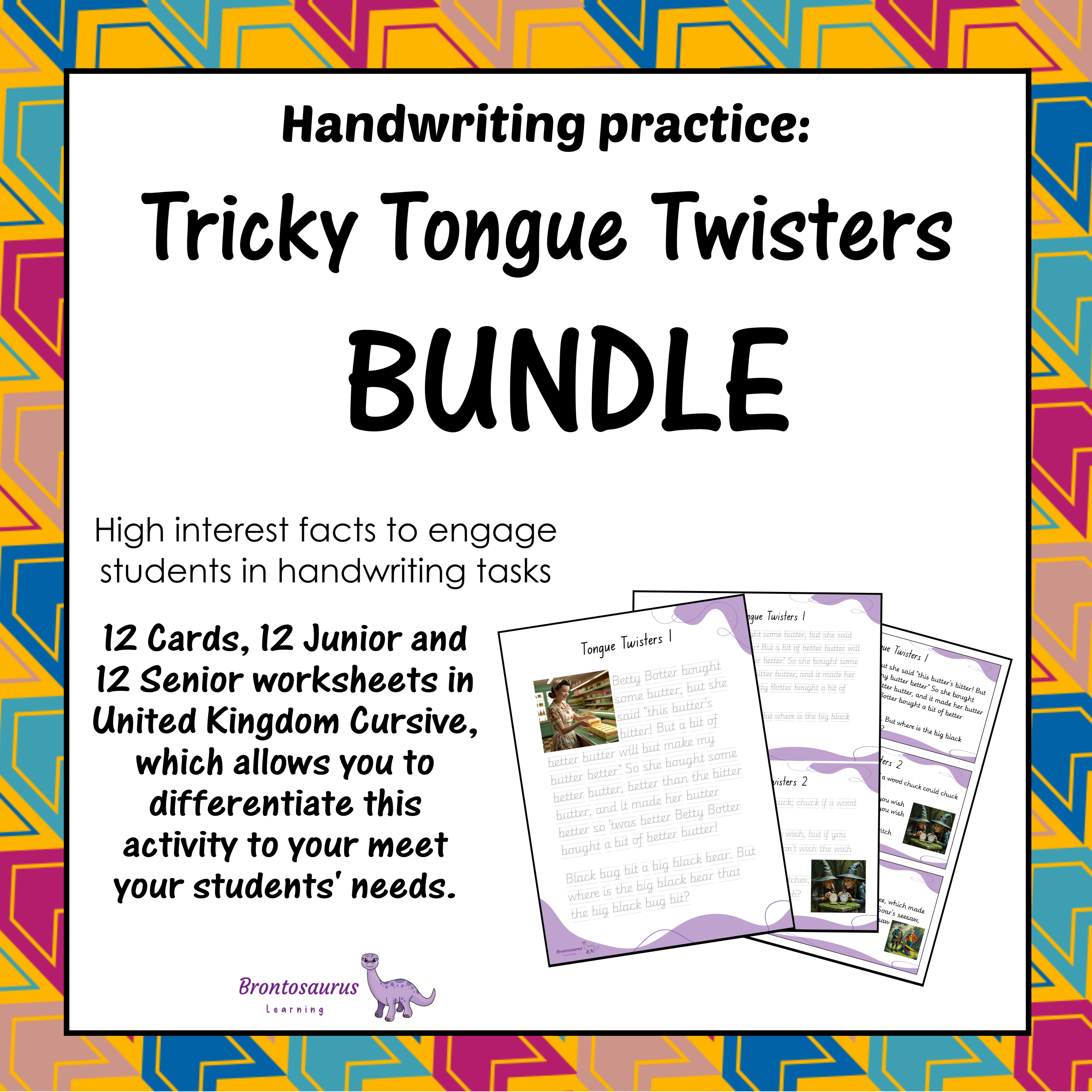 United Kingdom Connoisseur's Corner 10 Tricky Tongue Twisters Cursive Set cover image