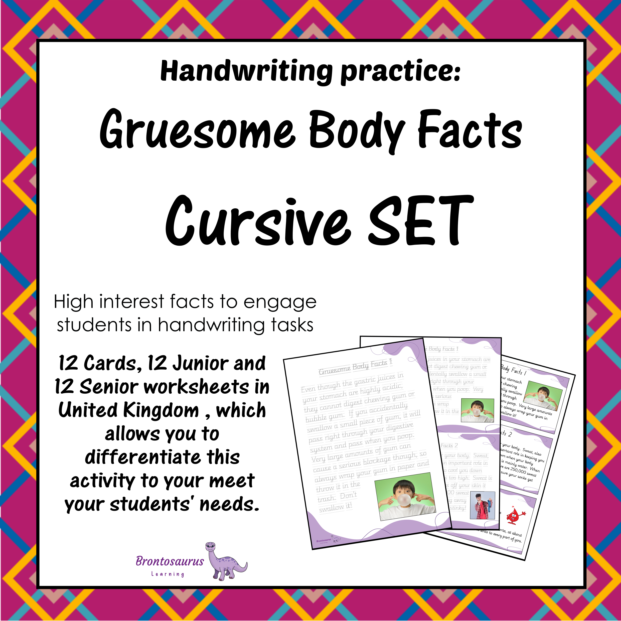 United Kingdom Connoisseur's Corner 5 Gruesome Body Fact Cursive Set cover image