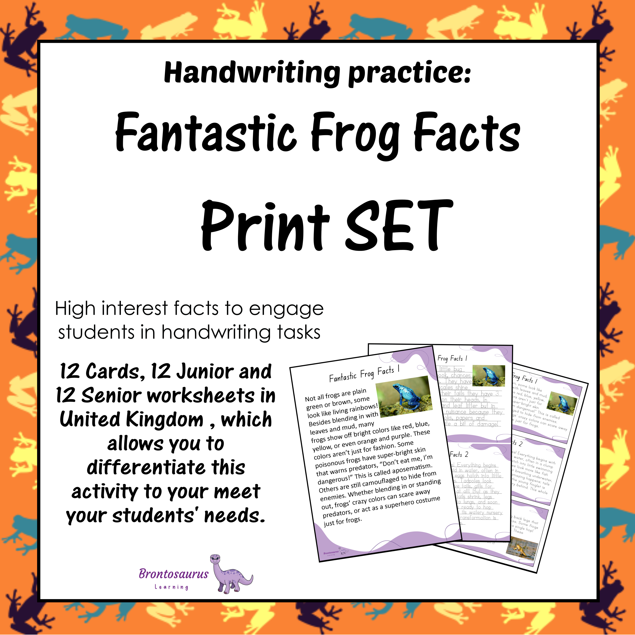 United Kingdom Animals 22 Frogs Print Set cover image