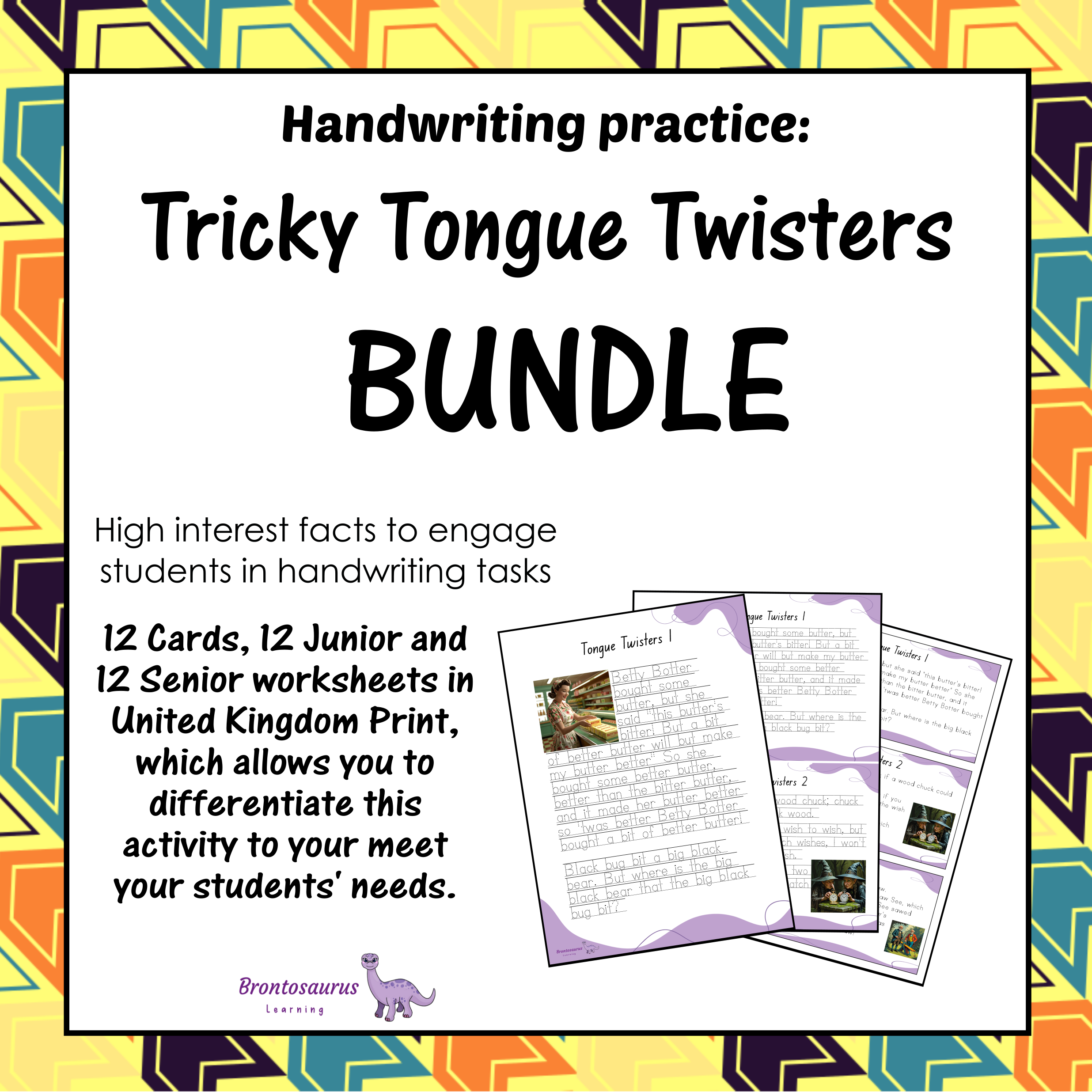 United Kingdom Connoisseur's Corner 8 Tricky Tongue Twisters Print Set cover image