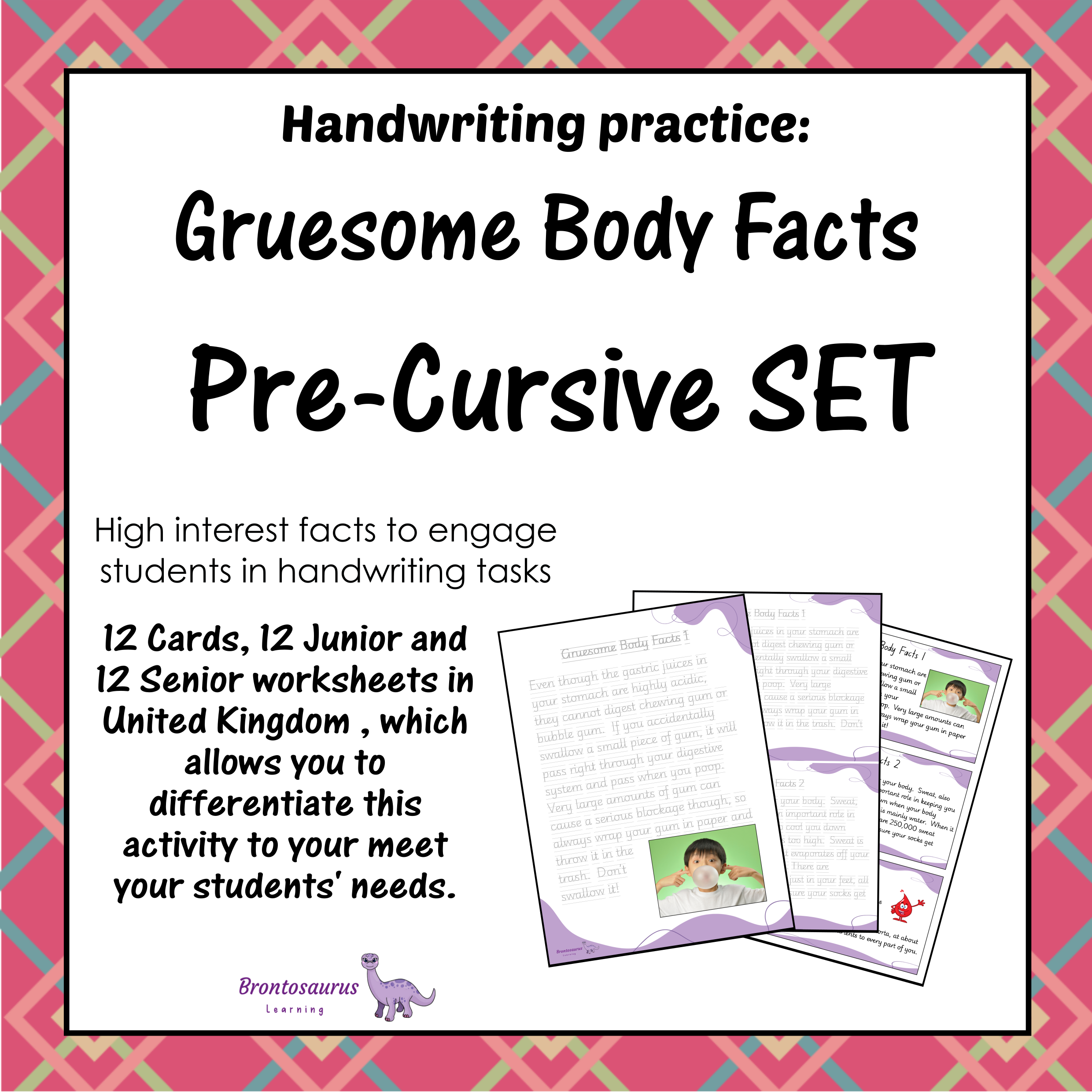 United Kingdom Connoisseur's Corner 4 Gruesome Body Fact Pre-cursive Set cover image