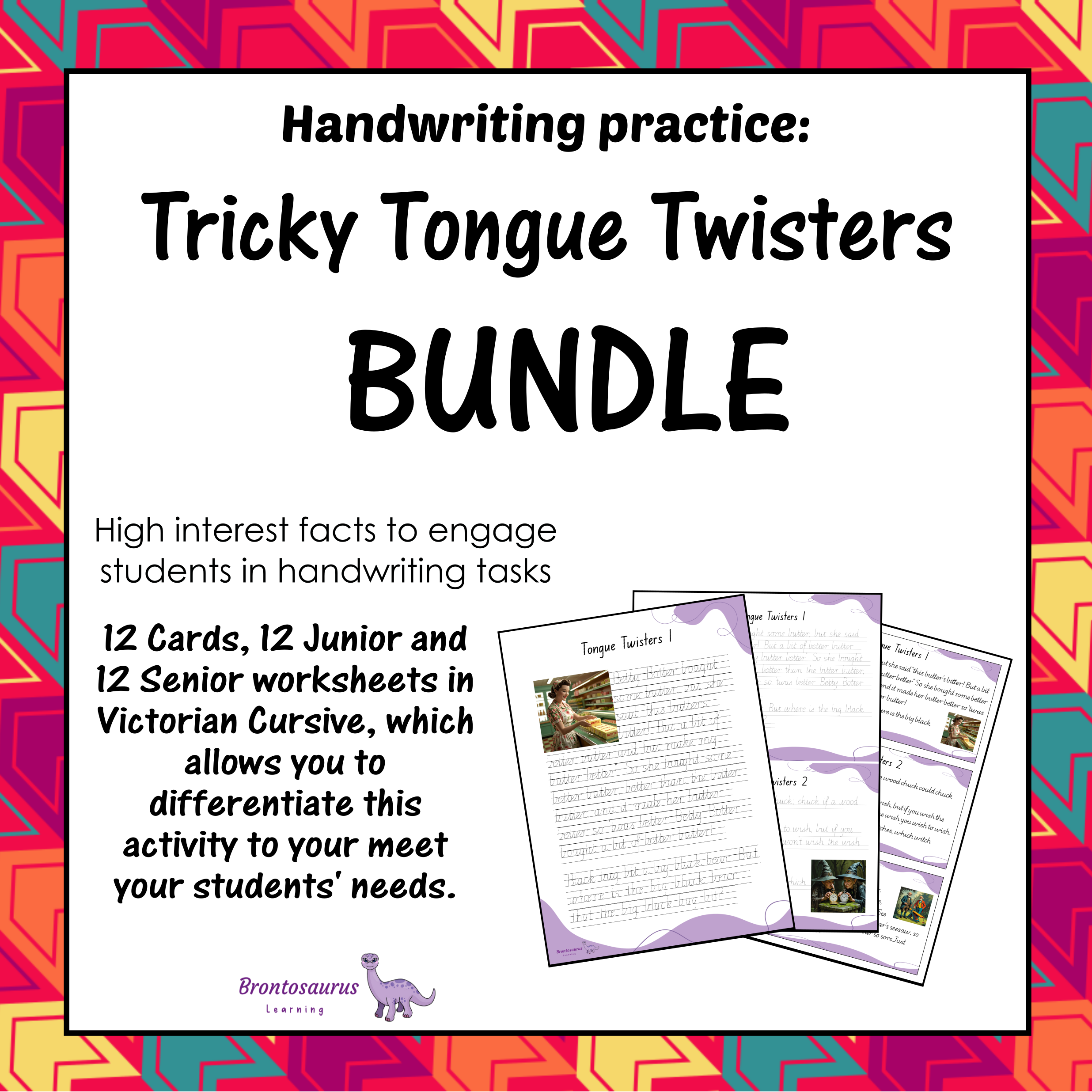 Tricky Tongue Twisters Cursive Set cover image