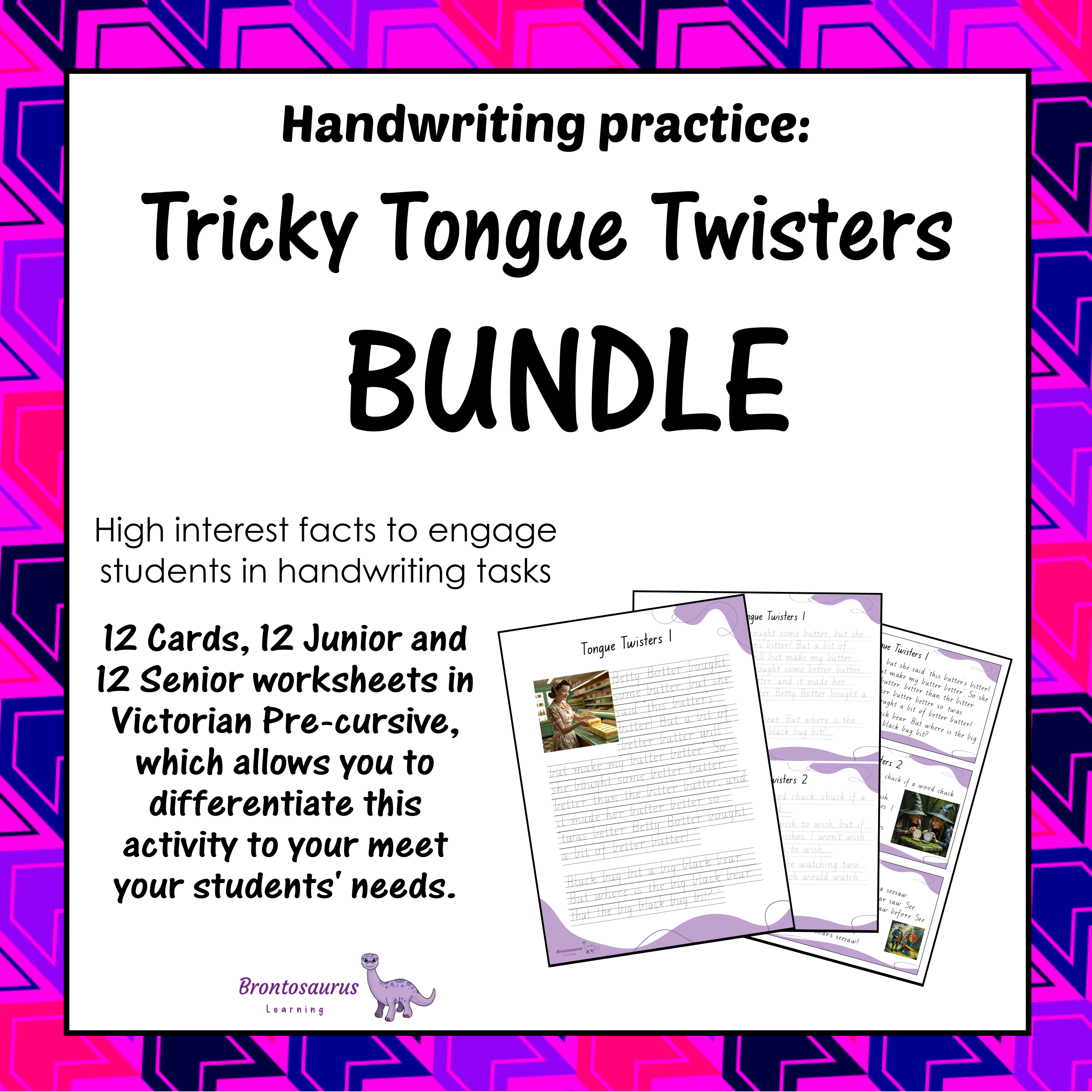 Tricky Tongue Twisters Pre-cursive Set cover image